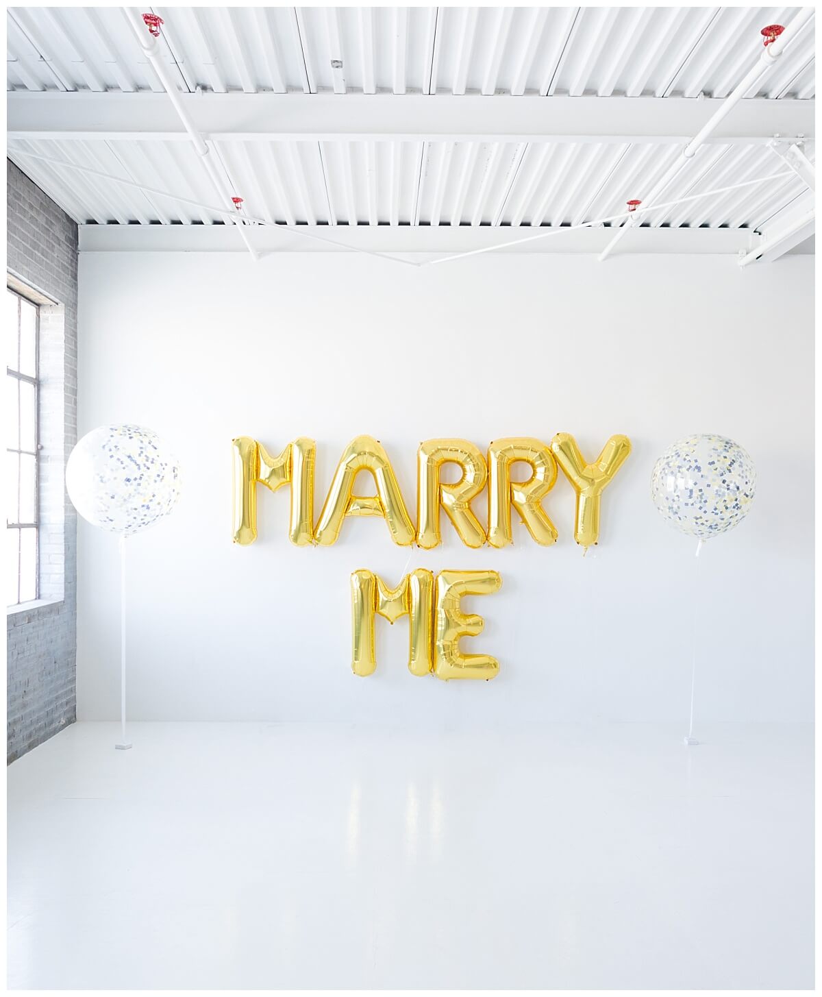 Marry me balloons at a Harry Potter marriage proposal at the Houston Rental Studio in Houston Texas captured by Swish and Click Photography