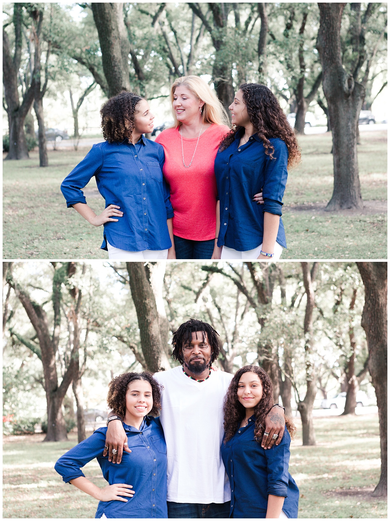 parents posing with their daughters during their portrait session at Rice University in Houston Texas by Swish and Click Photography