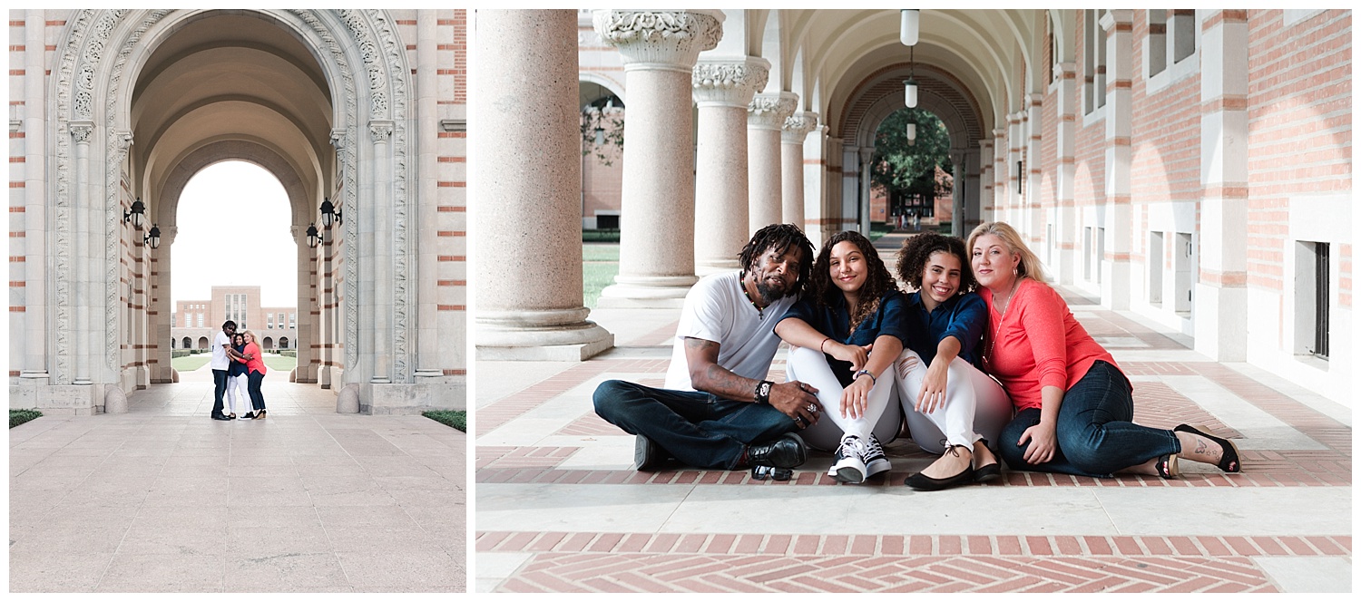 a family hugs during their fall mini session at Rice University in Houston Texas by Swish and Click Photography