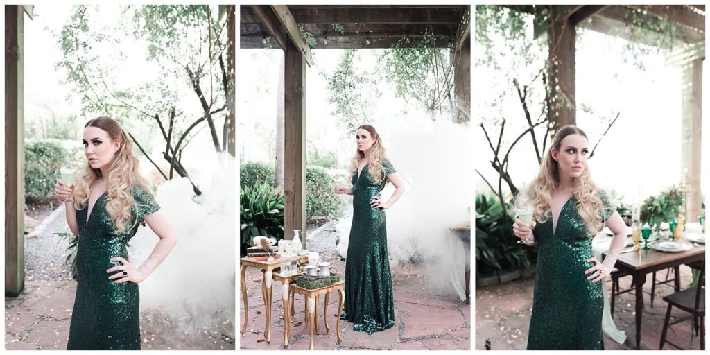 Slytherin inspired wedding at 5226 Elm Events photographed by Swish and Click Photography