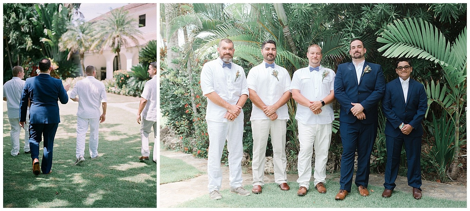 groom with groomsmen photos at Villa Cocomar in the Dominican Republic by Swish and Click Photographer