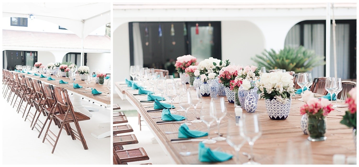 wedding reception details at Villa Cocomar in the Dominican Republic by Swish and Click Photographer