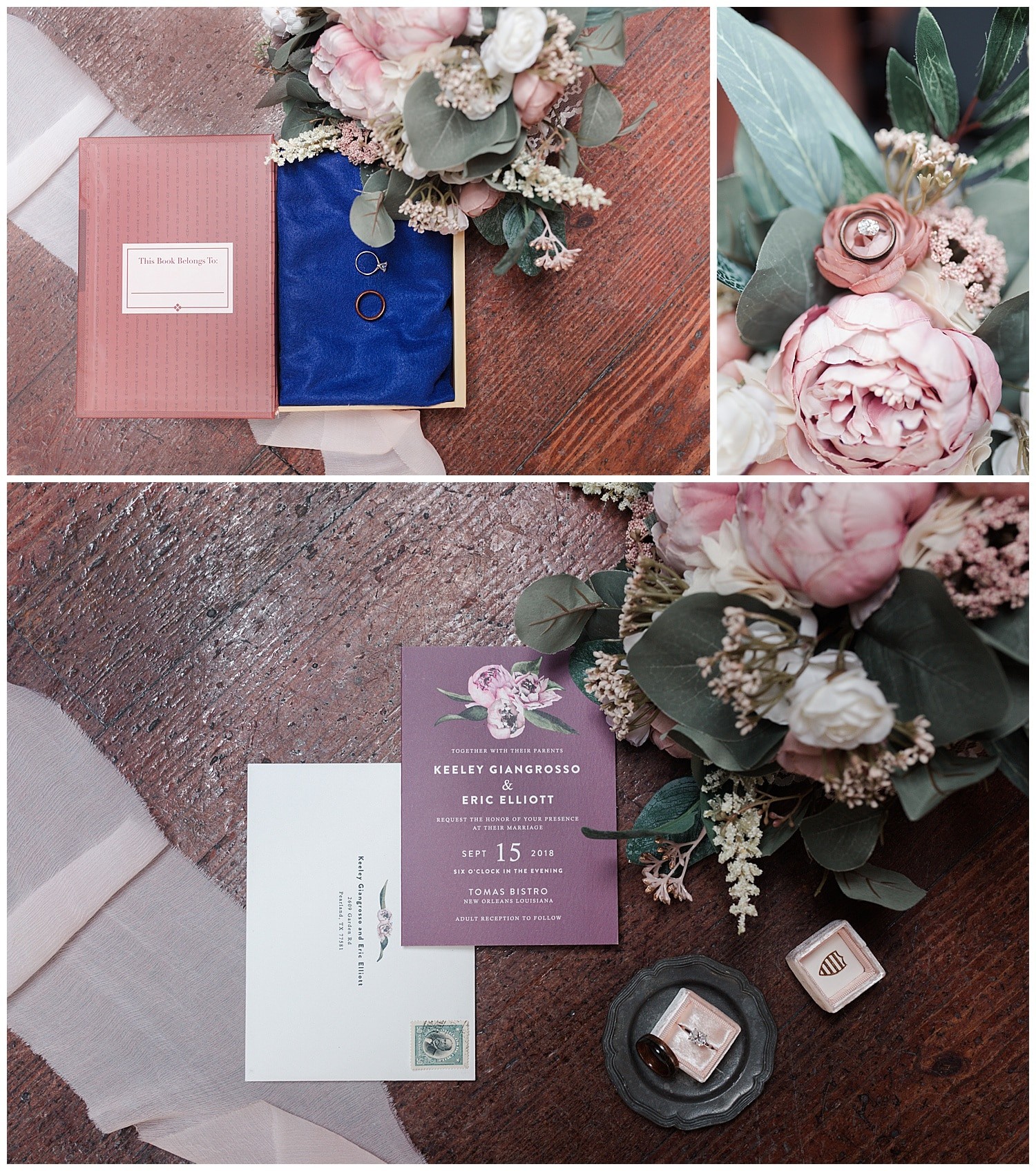 wedding details at Thomas Bistro in New Orleans by Swish and Click Photography