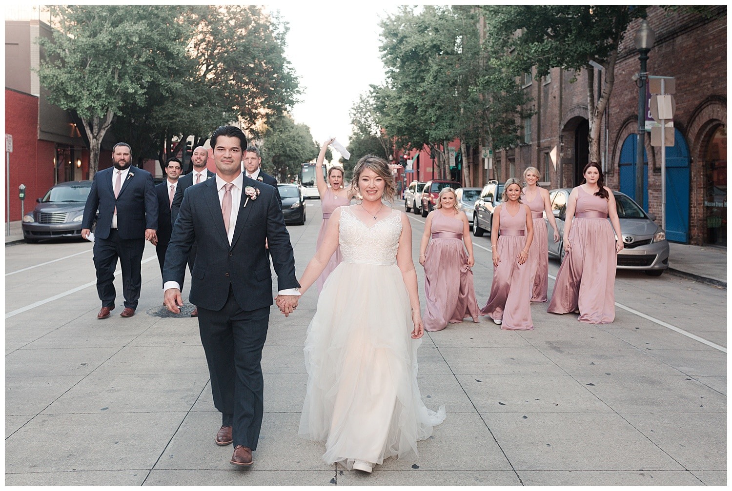 wedding party photos at Thomas Bistro in New Orleans by Swish and Click Photography