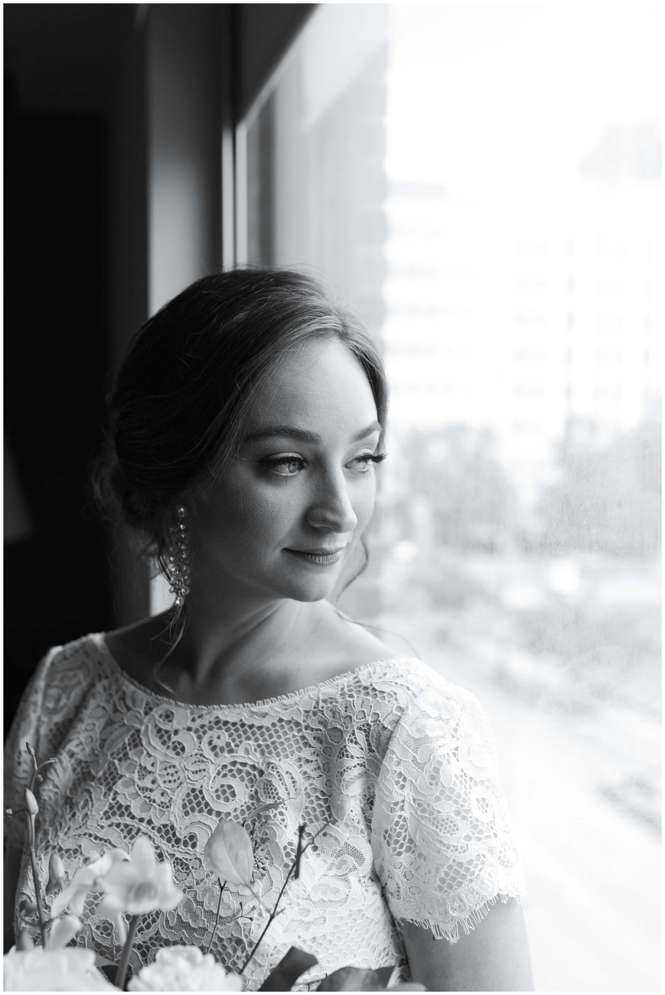 bridal portrait ready at Sam Houston Hotel in Houston Texas by wedding photographer Swish and Click