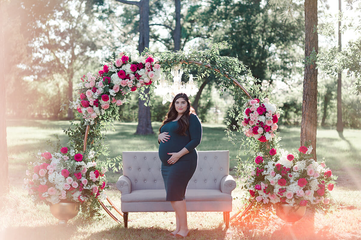 Maternity portrait at Christia V. Adair Park in Houston Texas by Swish and Click Photography