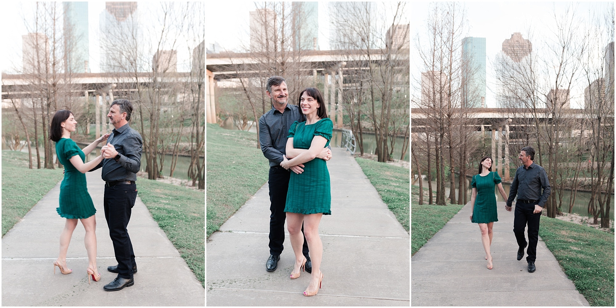 sweet engagement session at Eleanor Tinsley Park in Houston, Texas photographed by Swish and Click Photography