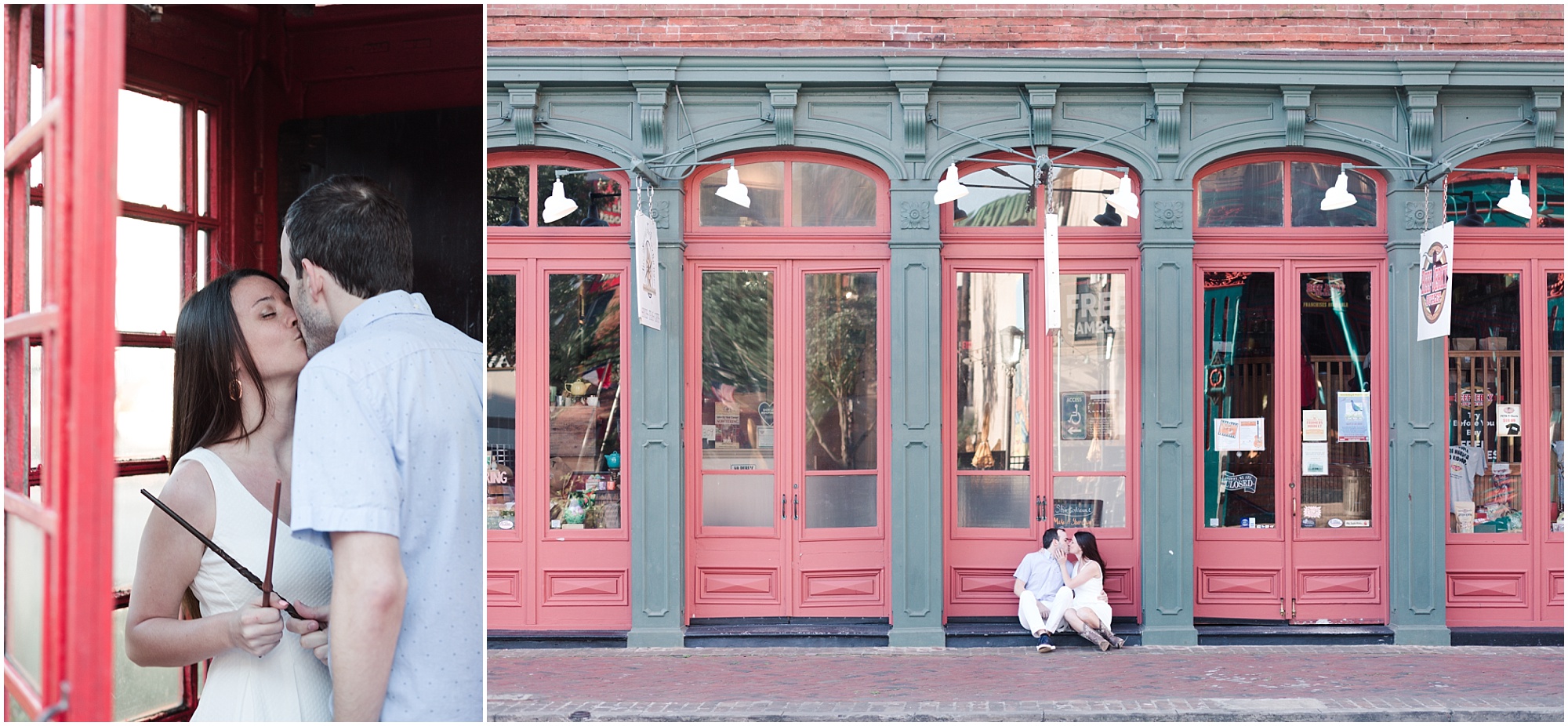 magical Harry Potter engagement session in Galveston Texas photographed by Swish and Click Photography