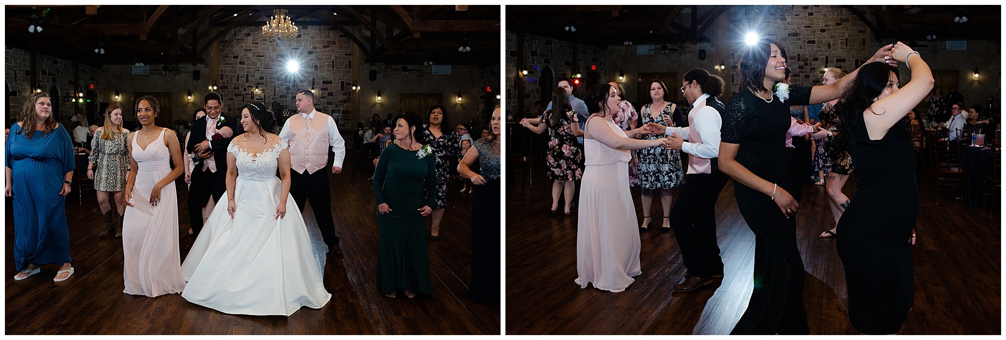 wedding dancing at Bridal Oaks in Cypress Texas by Houston wedding photographer Swish and Click Photography
