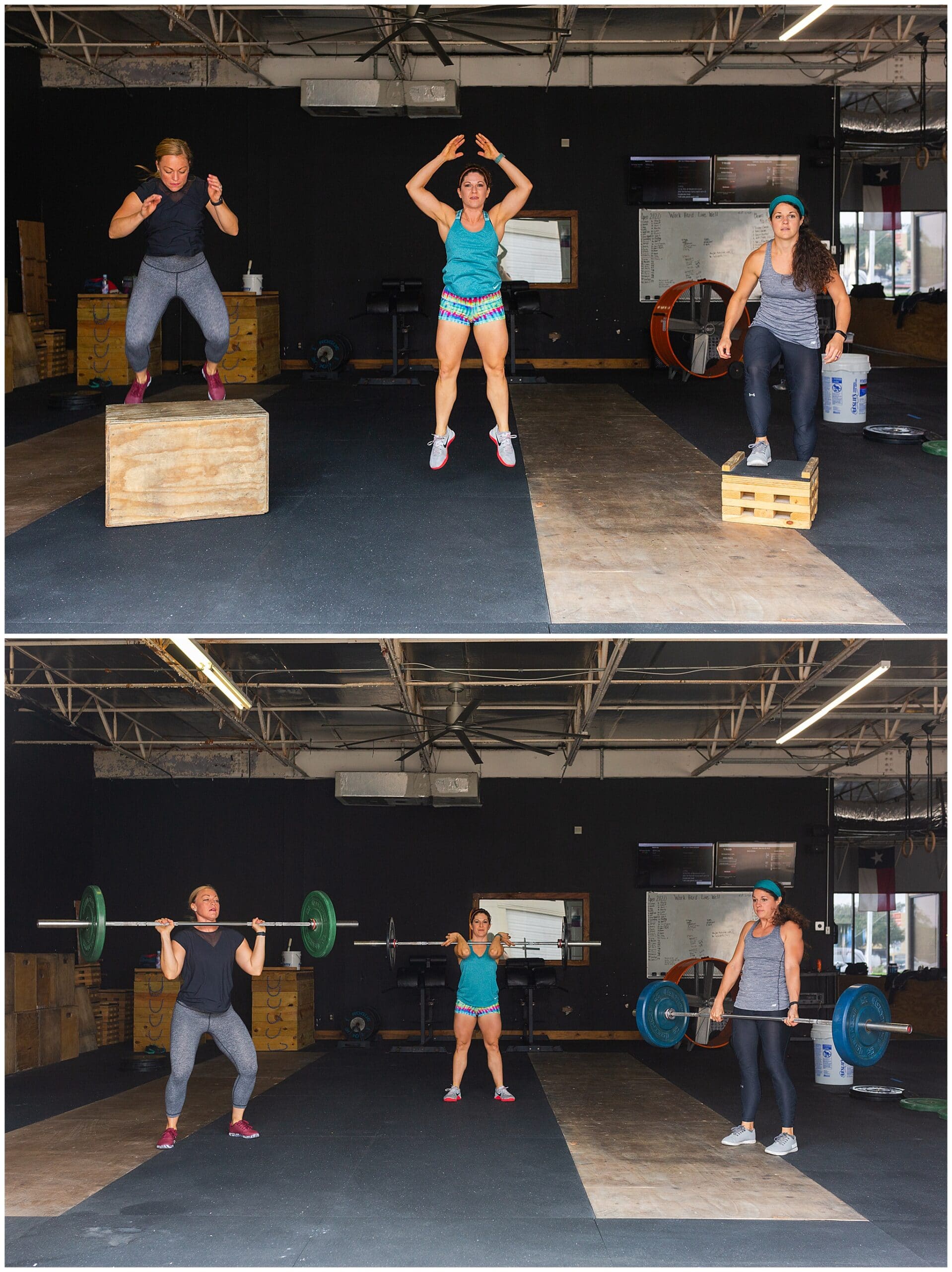 nutritionist from Focused and Fit Nutrition working out at crossfit captured by Swish and Click Photography