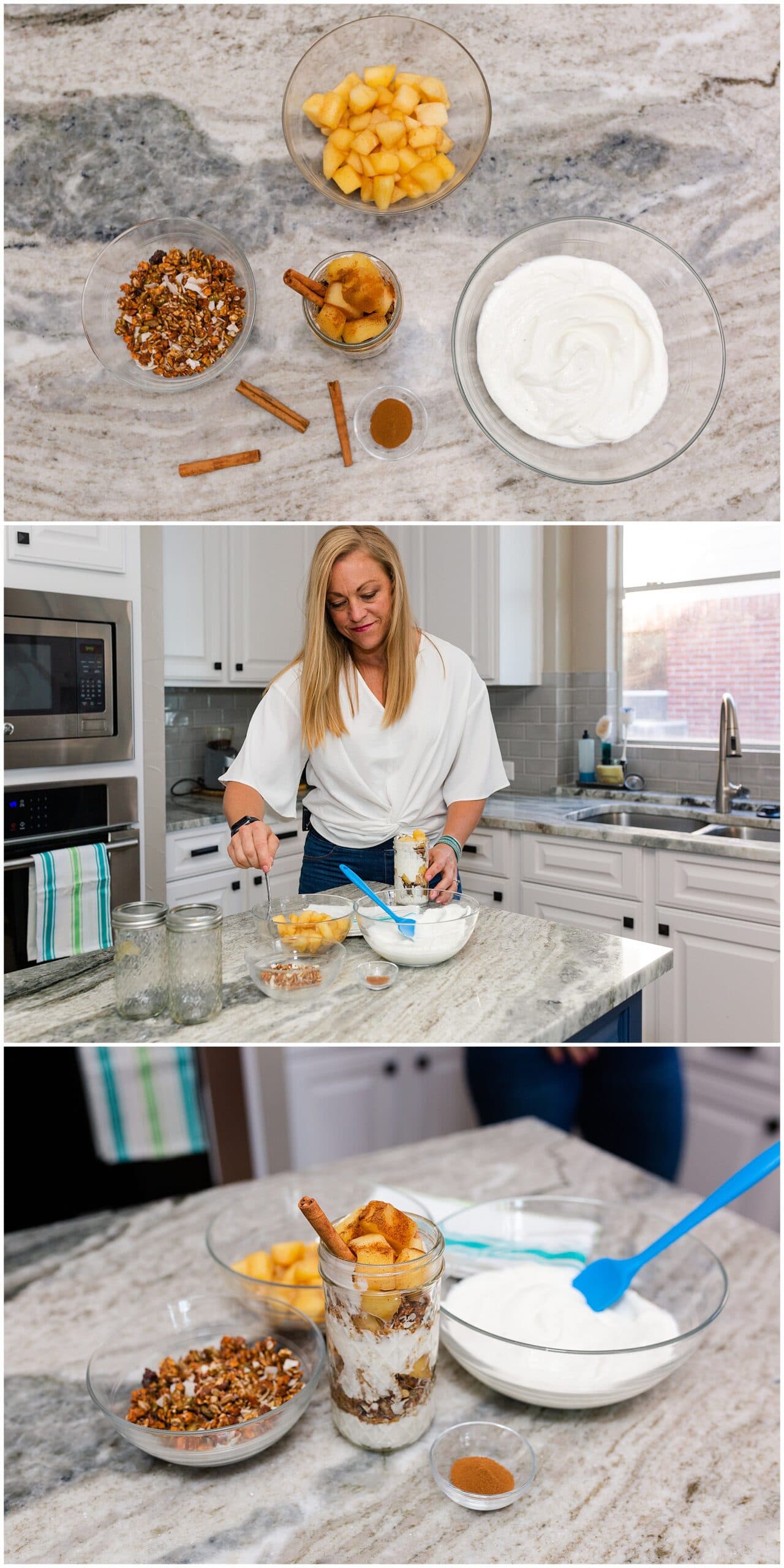 nutritionist from Focused and Fit Nutrition making granola mix captured by Swish and Click Photography