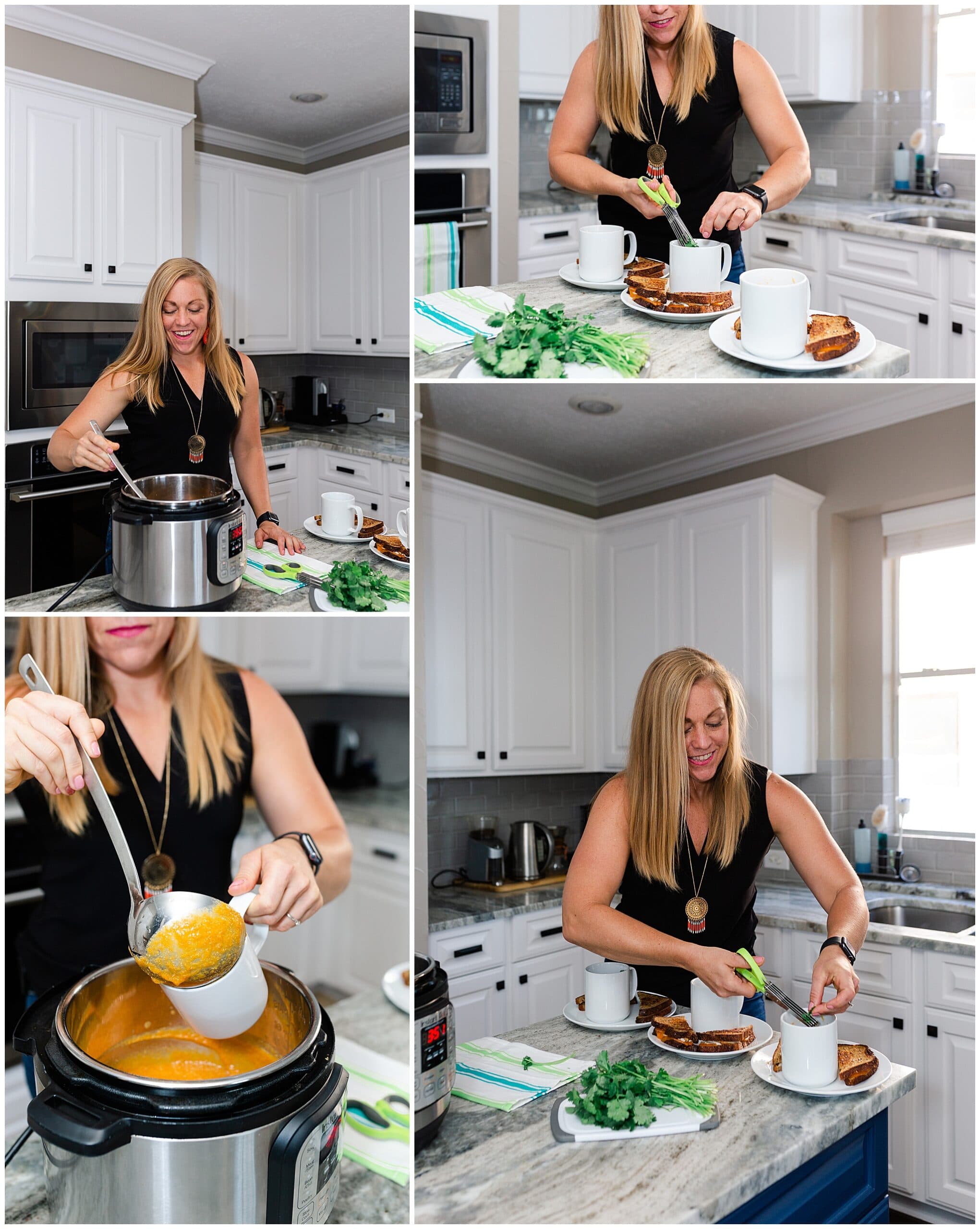 nutritionist from Focused and Fit Nutrition making soup captured by Swish and Click Photography