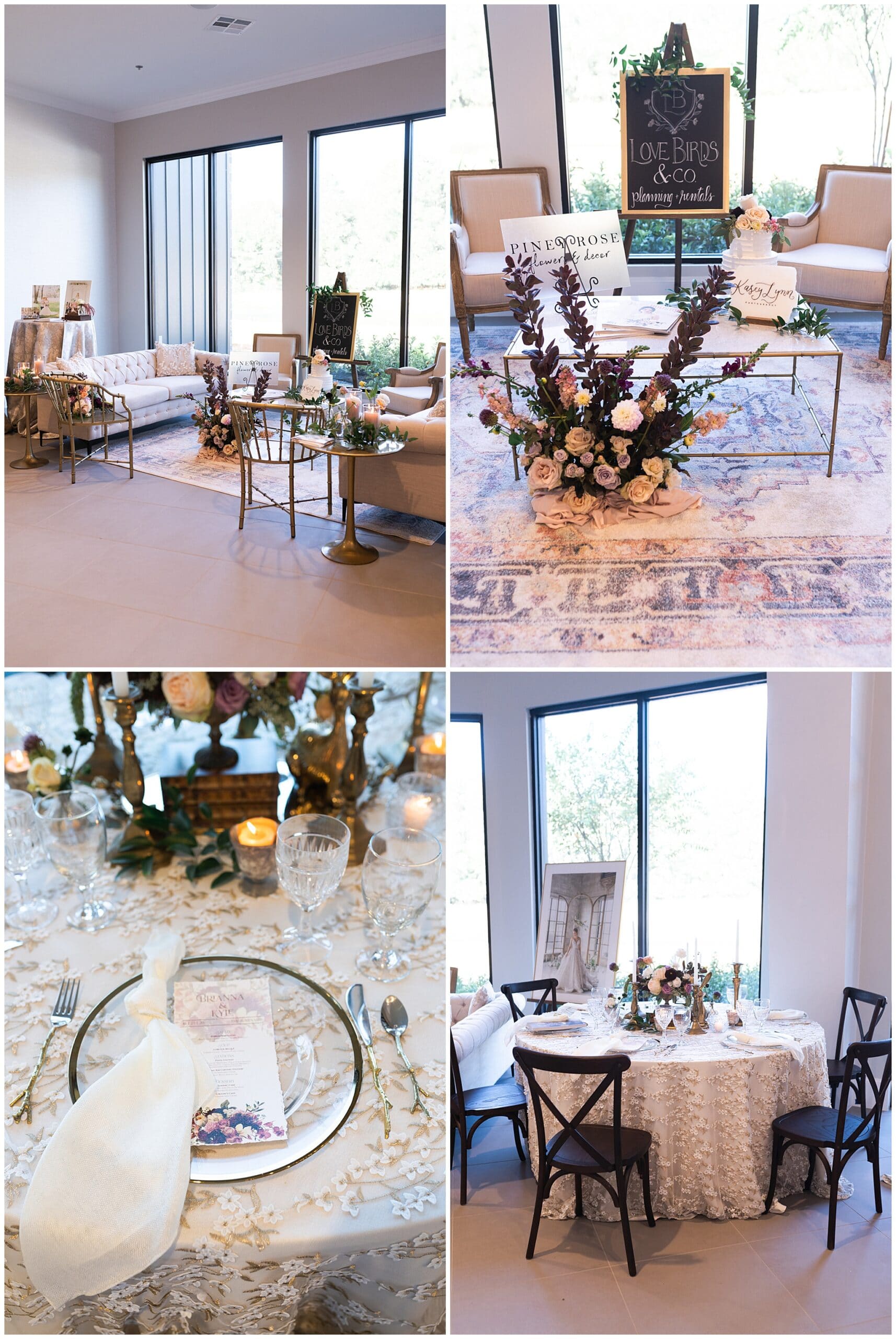Houston wedding venue at their open house table setting for a wedding reception captured by Swish and Click Photography