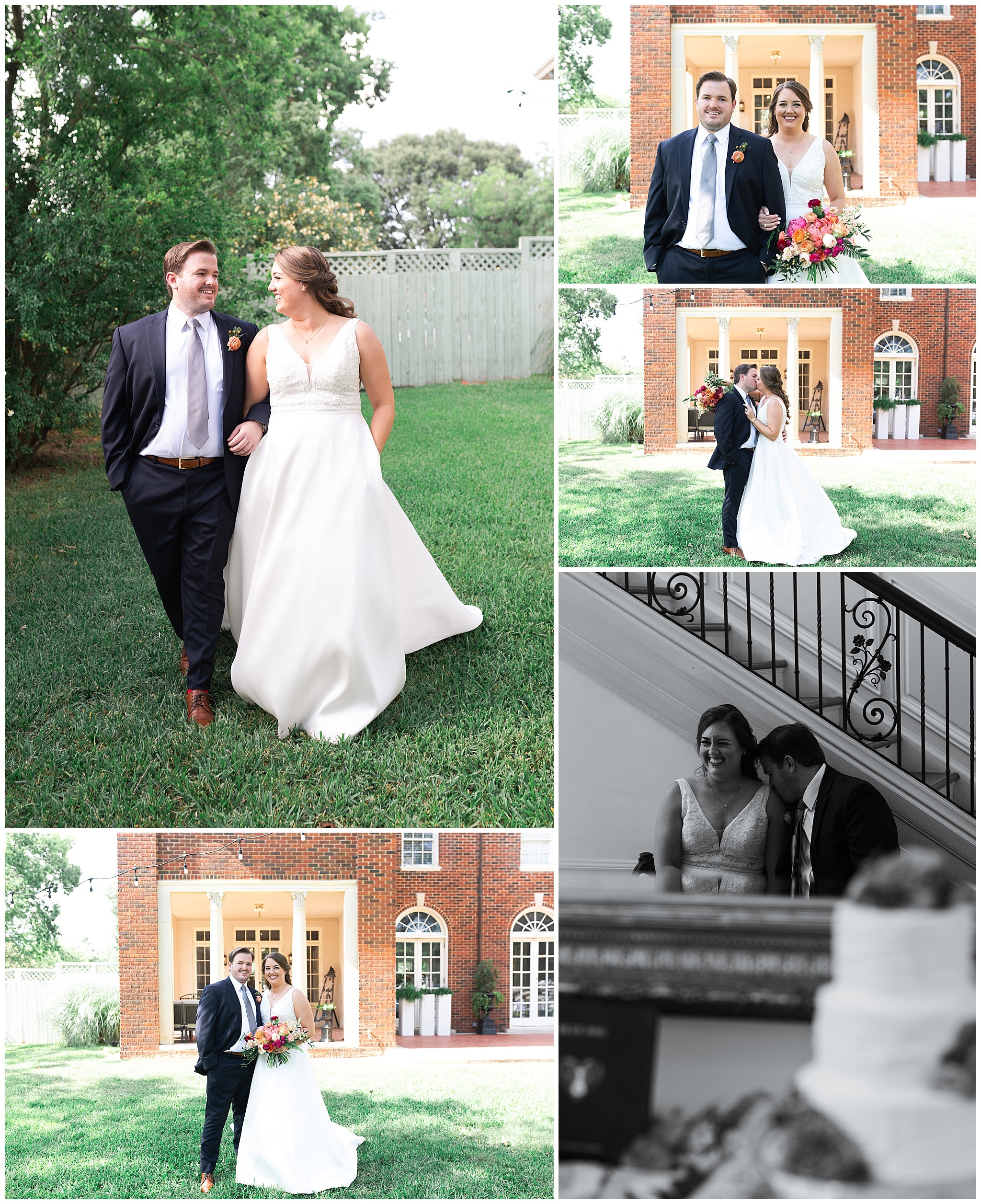 bride and groom portraits at Astin Mansion in Bryan Texas by Swish and Click Photography