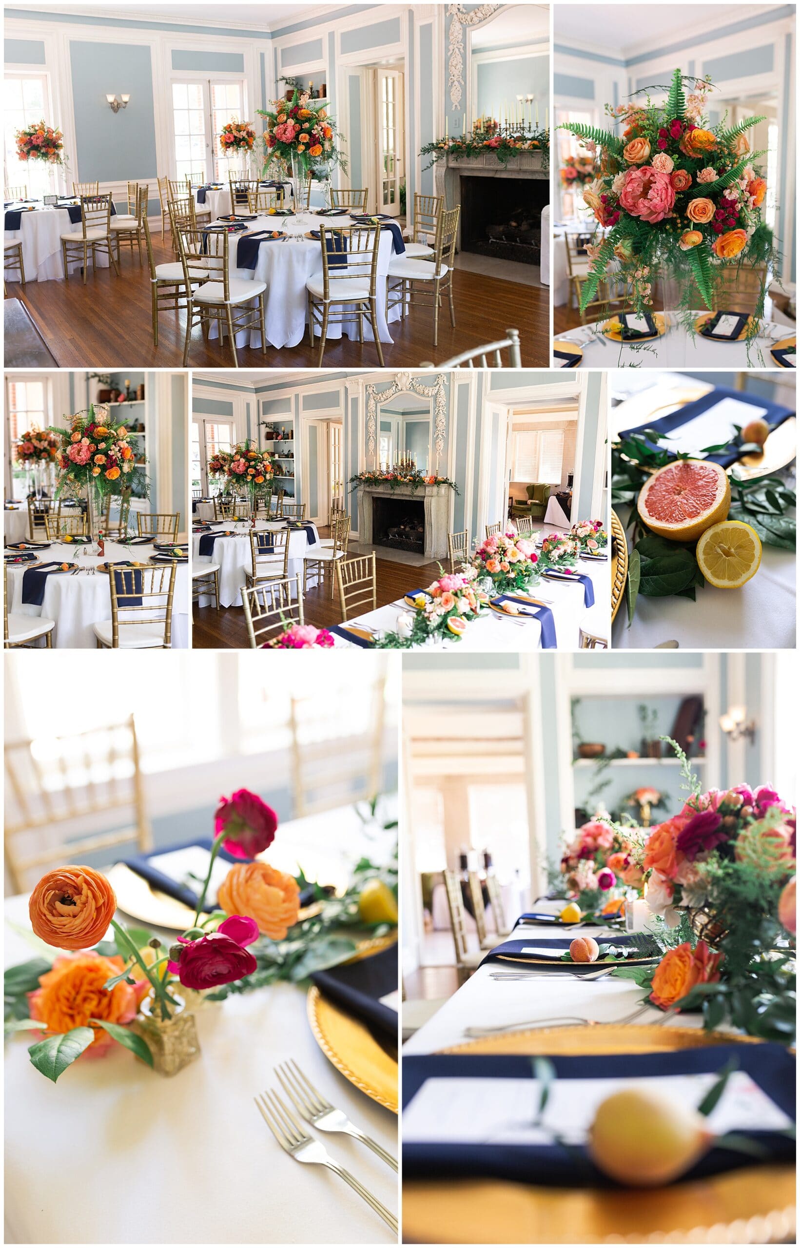 wedding reception table details at Astin Mansion in Bryan Texas by Swish and Click Photography
