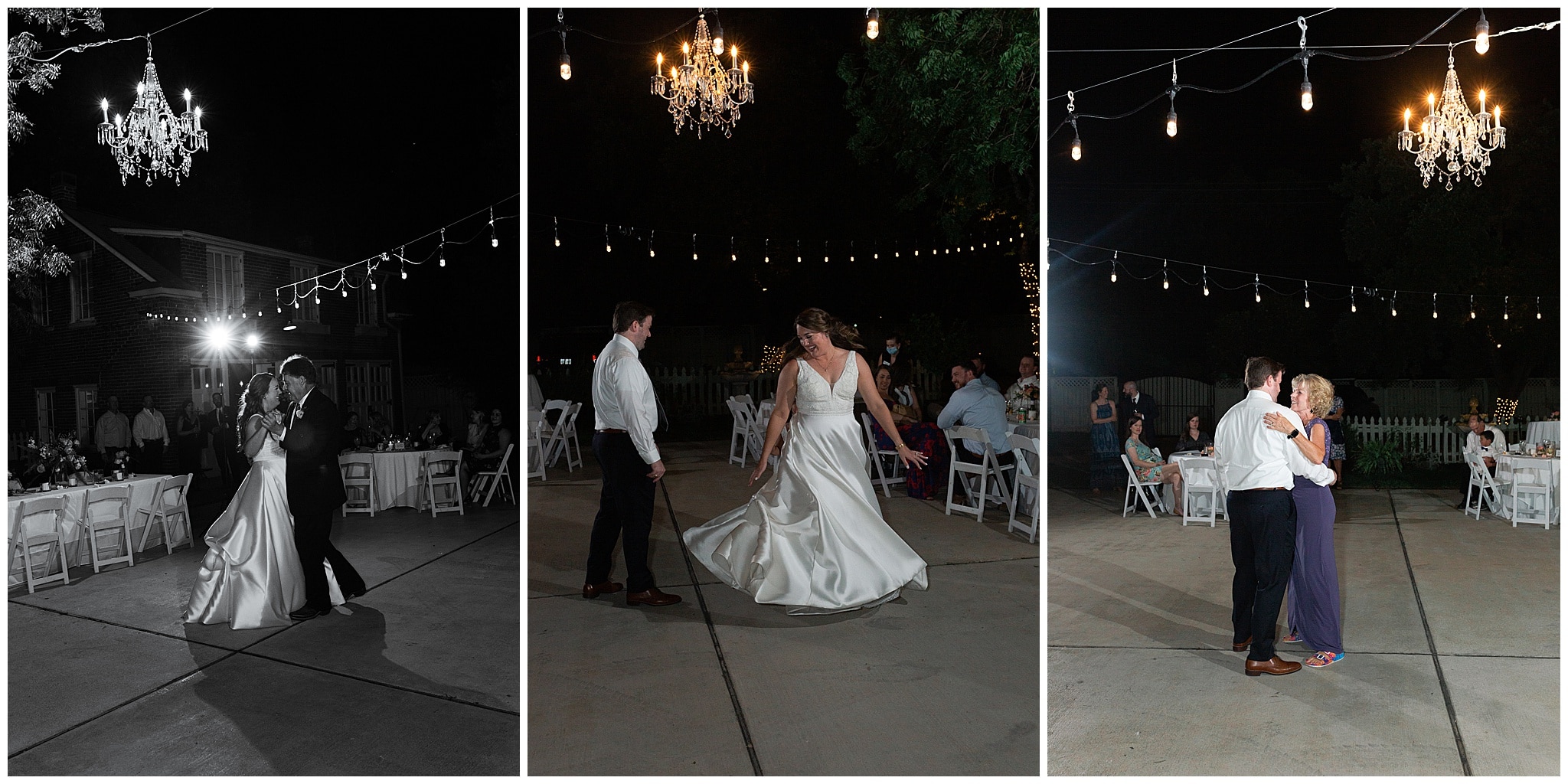 parent first dances with bride and groom at Astin Mansion in Bryan Texas by Swish and Click Photography