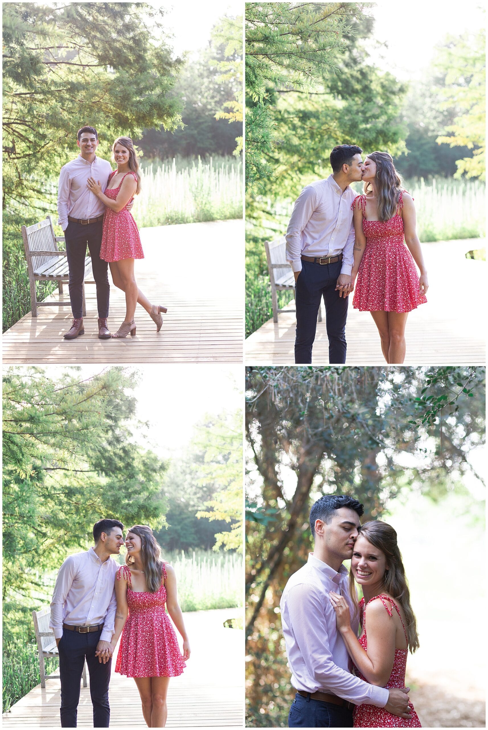 couples portraits during wedding proposal at Houston Arboretum by Swish and Click Photography
