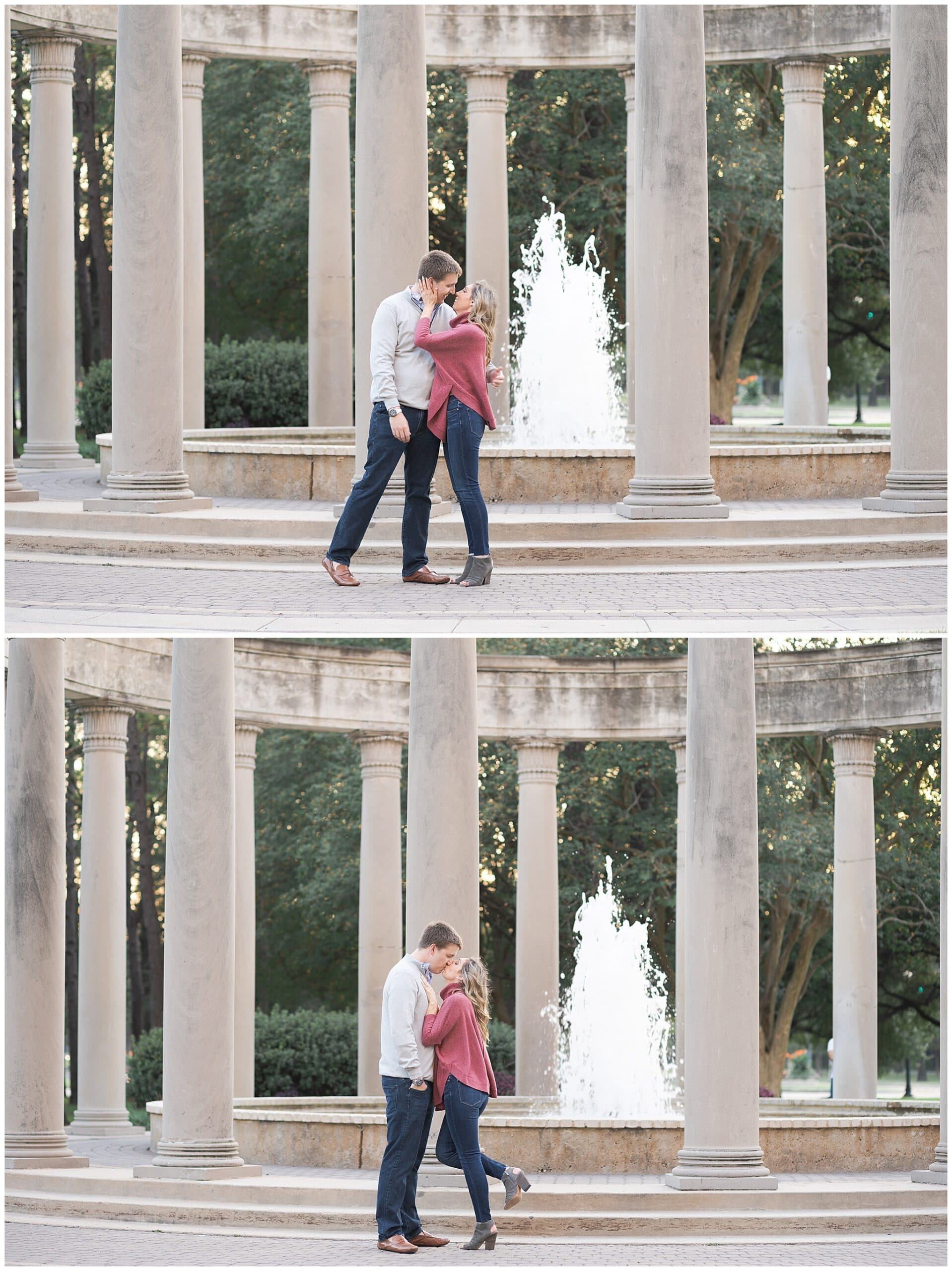 engagement photos at McGovern Centennial Gardens captured by Swish and Click Photography a Houston wedding photographer