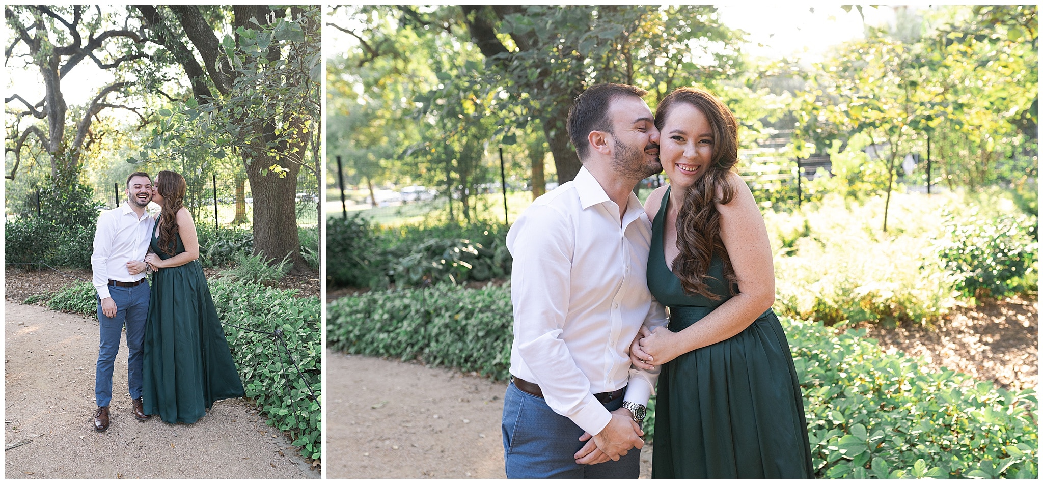 engaged couple giggle during their engagement session in Houston Texas captured by Swish and Click Photography