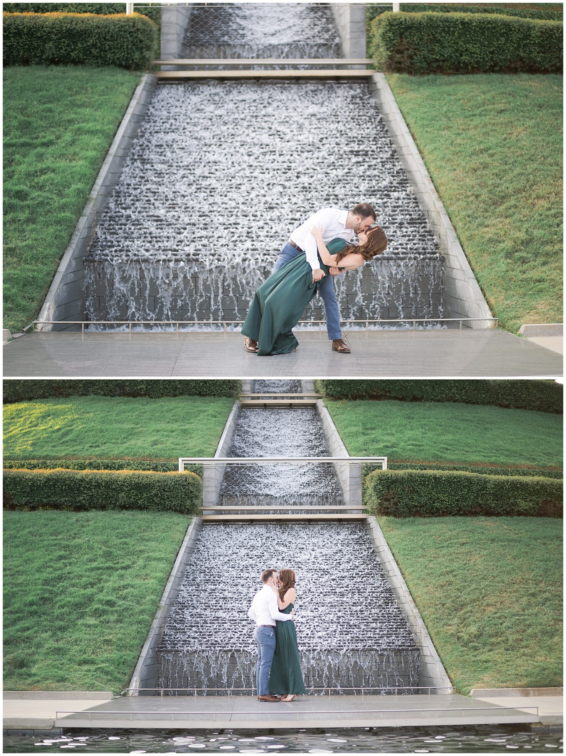 Houston engagement session at McGovern Centennial Gardens captured by Swish and Click Photography with a couple that's dancing
