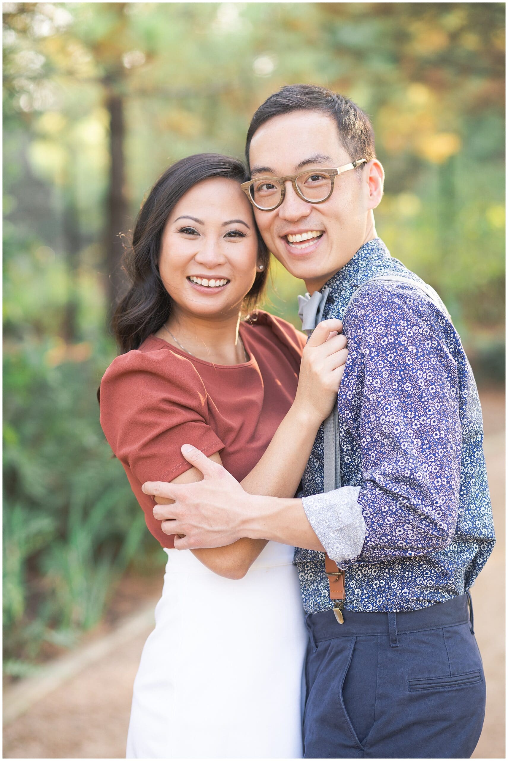 gorgeous engagement session with a smiling couple captured by Swish and Click Photography
