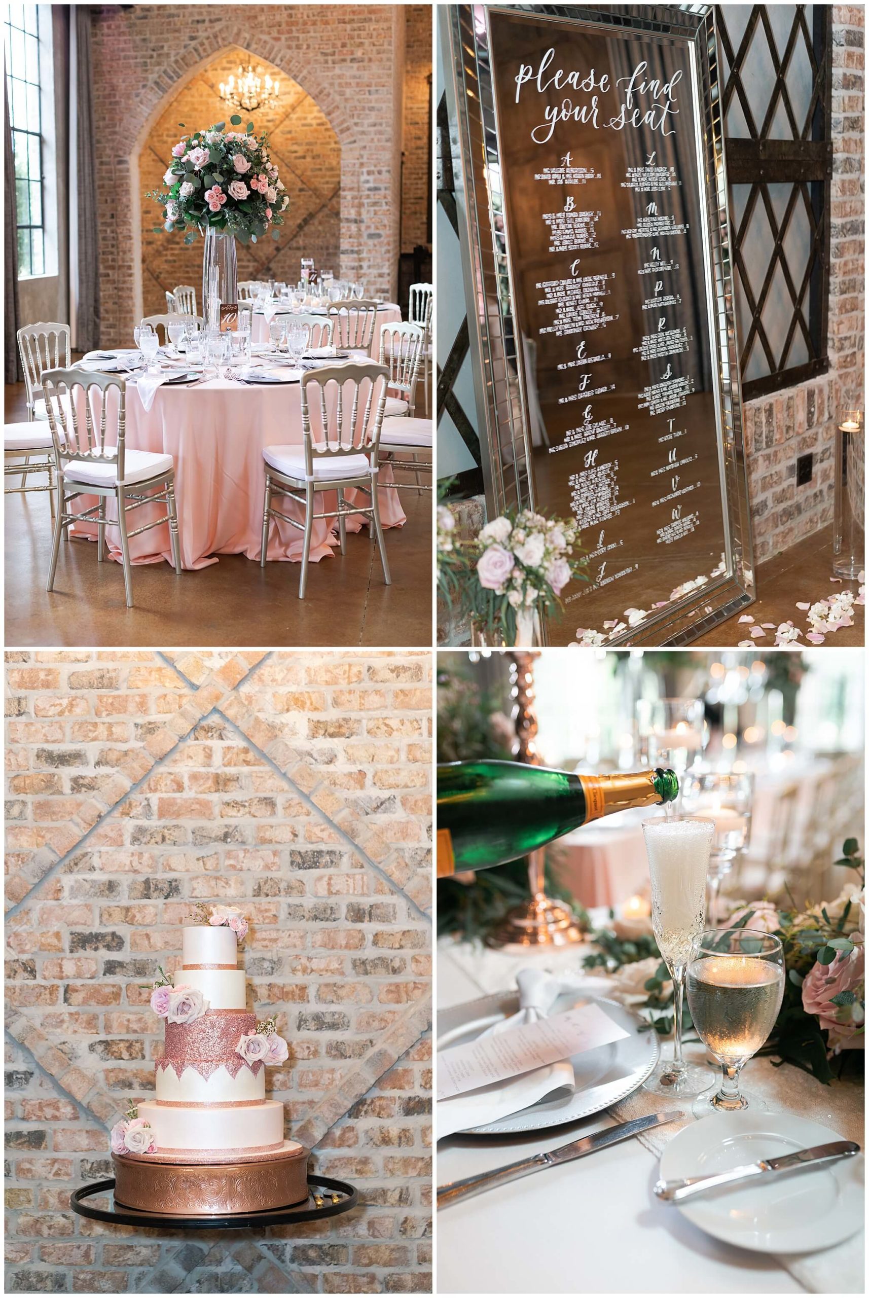 wedding details, cake and table numbers at Iron Manor in Houston Texas by Swish and Click Photography
