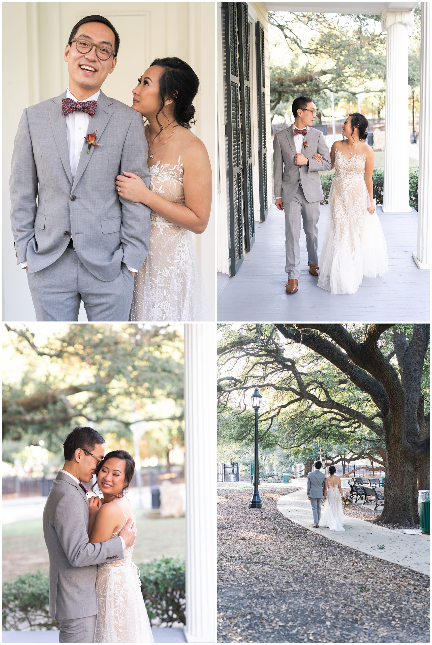 couples portraits at Houston wedding at the Heritage Society by Swish and Click Photography