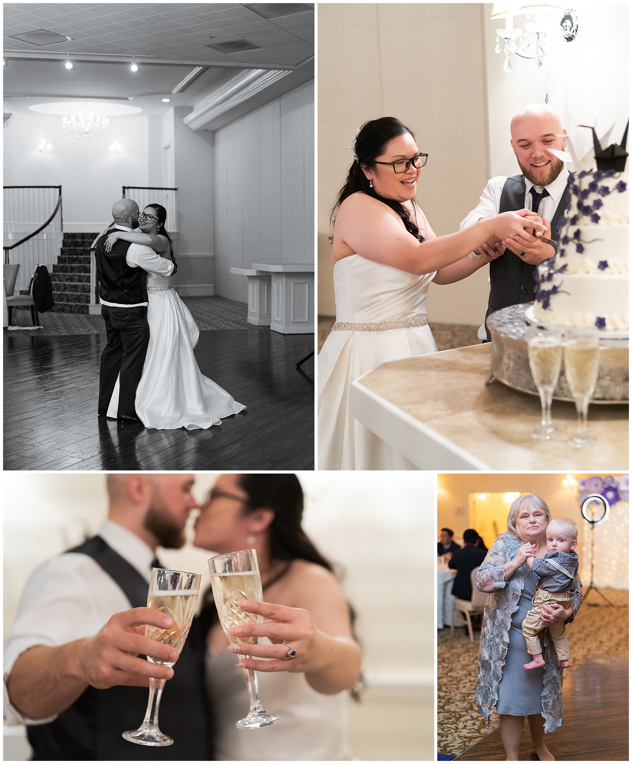 first dance and cake cutting with bride and groom at Ashton Gardens in Houston Texas by Swish and Click Photography