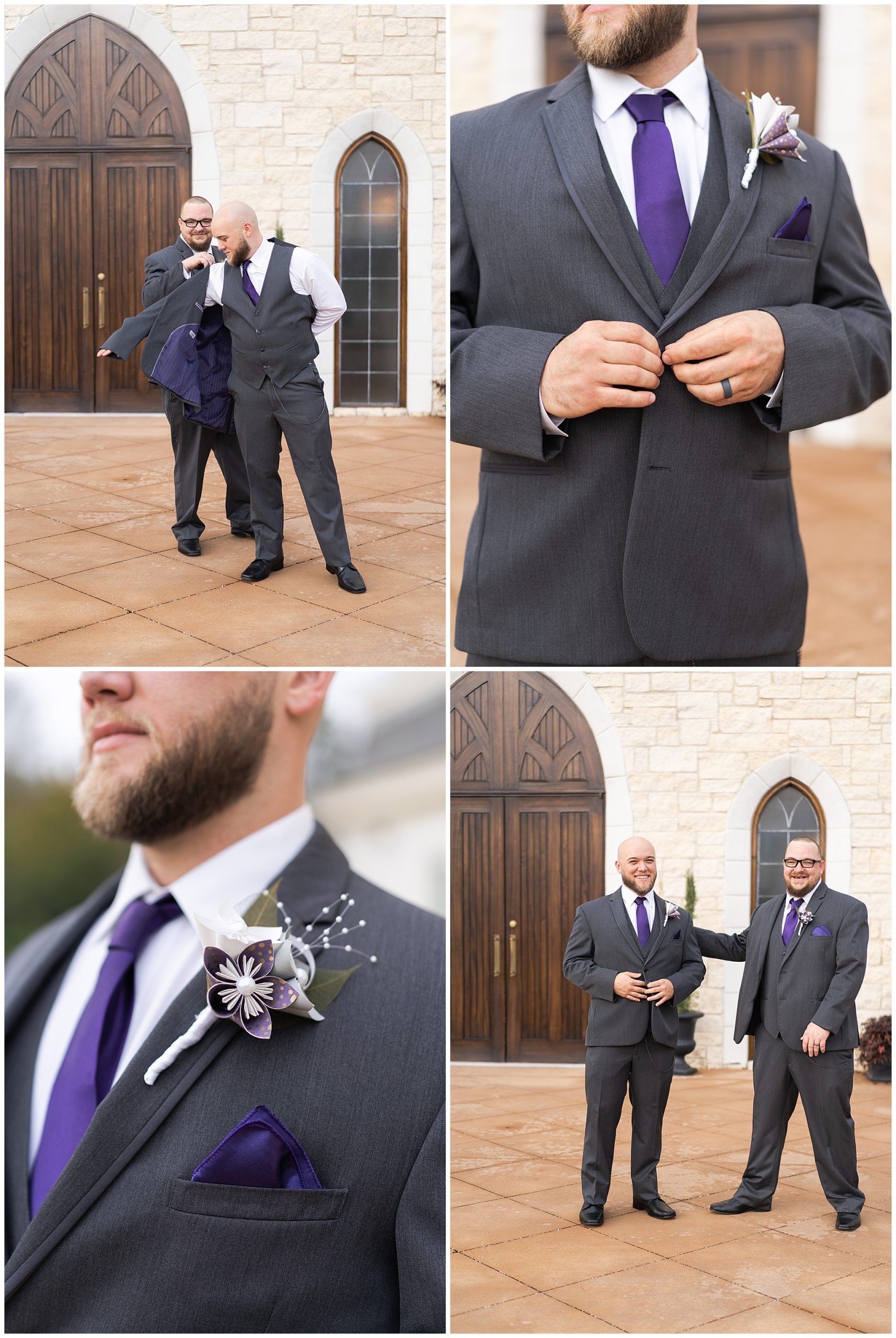groom gets ready with his best man at Ashton Gardens in Houston Texas by Swish and Click Photography