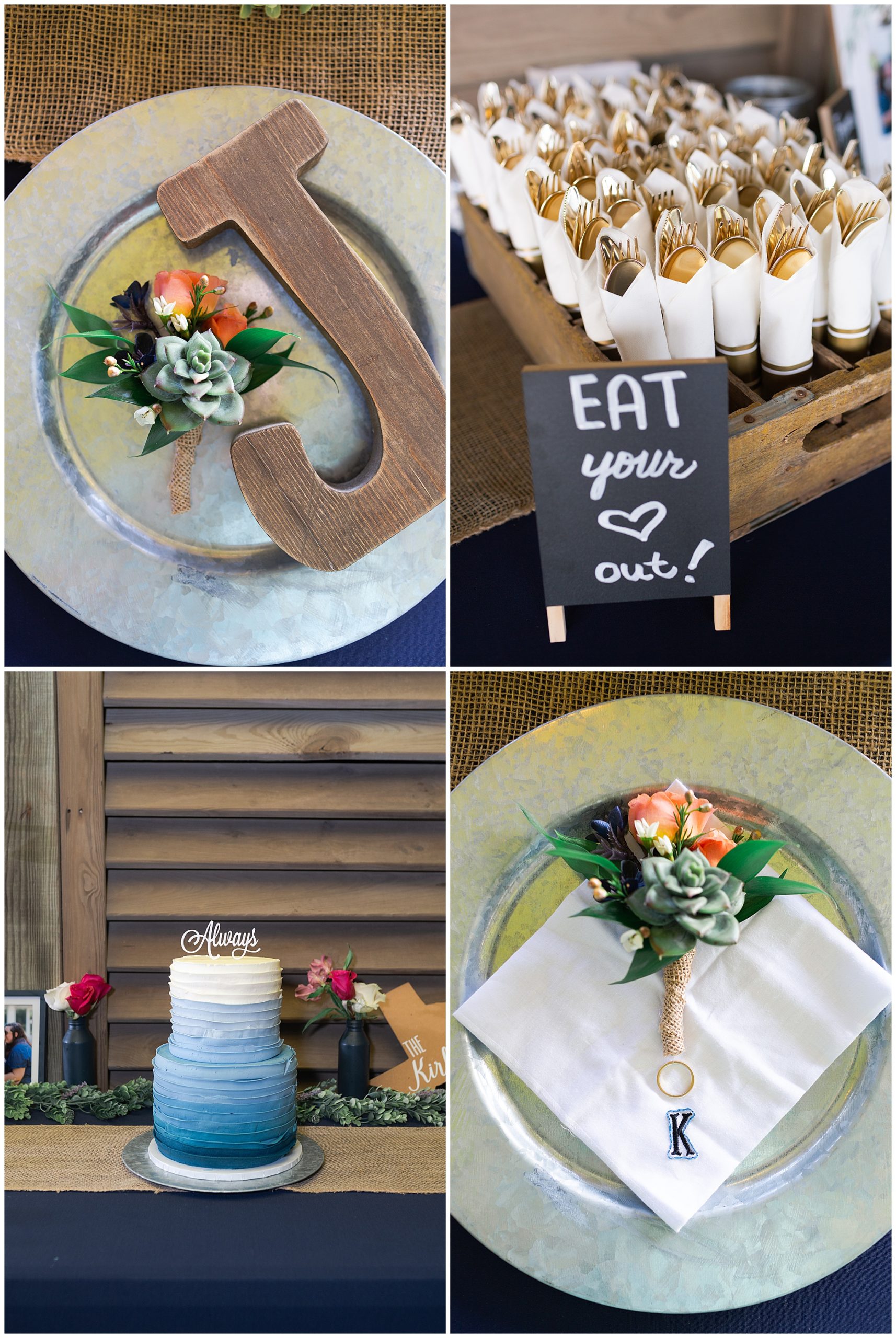 wedding day reception details at Galveston beach house in Texas by Swish and Click Photography