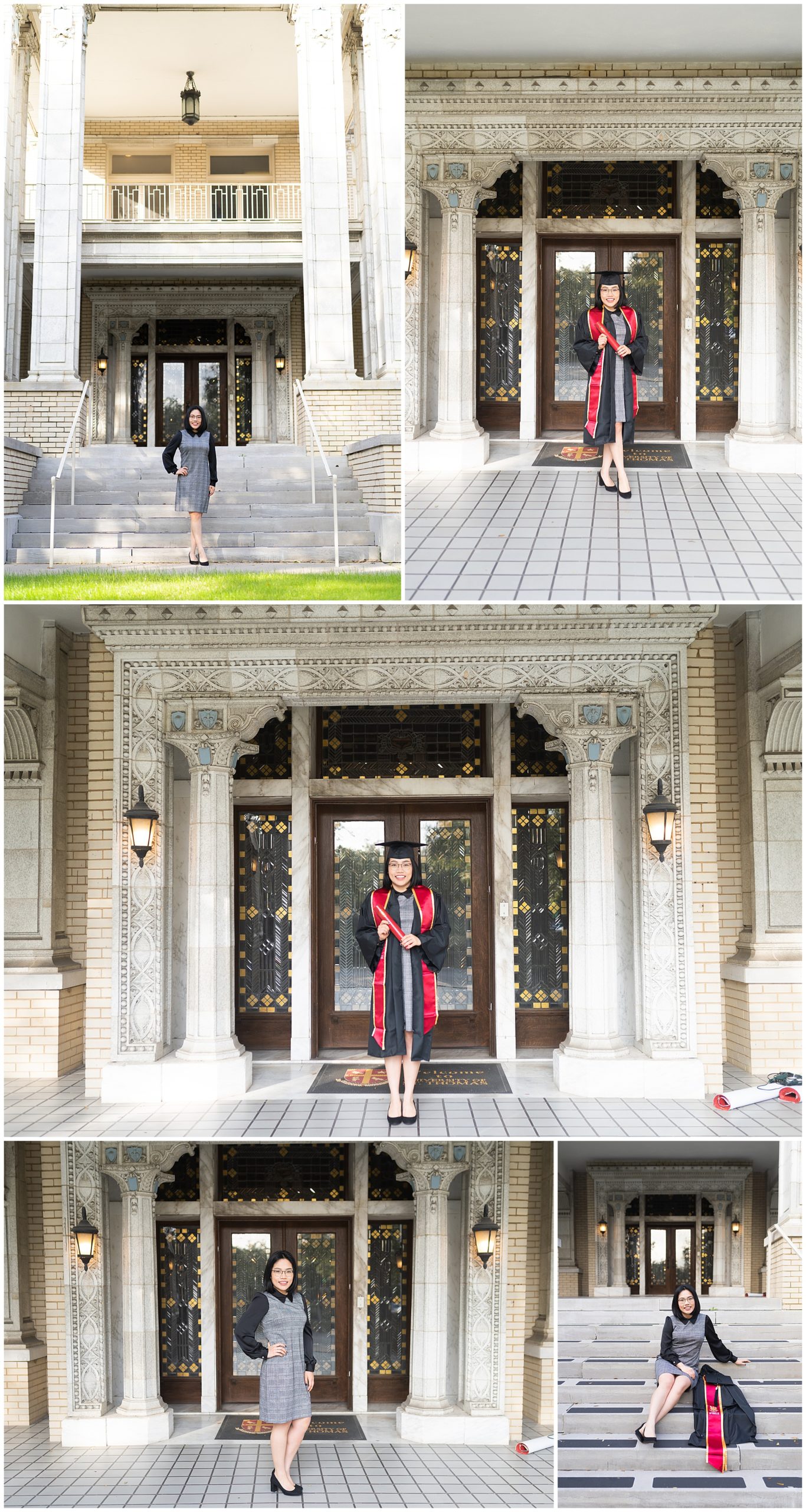 university grad holds diploma at Link-Lee House in Houston Texas by Swish and Click Photography