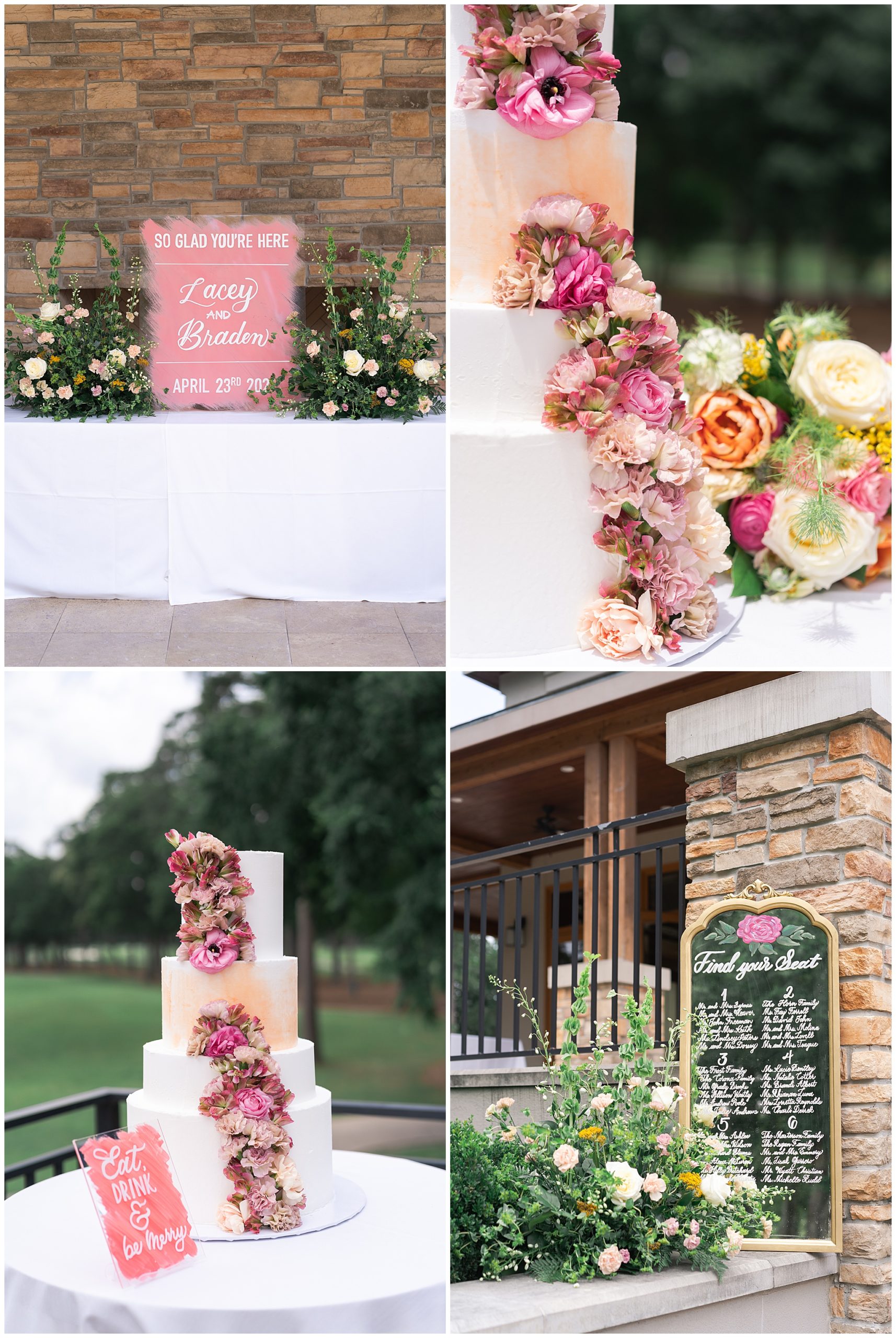 wedding cake at the Woodlands Country Club in Houston Texas by Swish and Click Photography