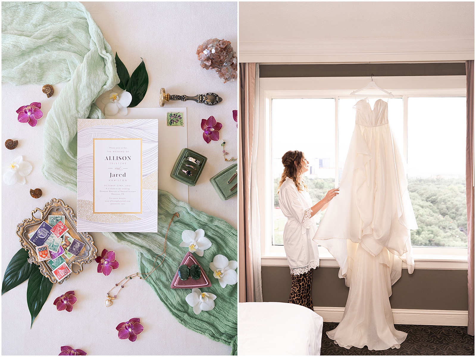 Wedding getting ready and details at Hotel ZaZa in the Houston Museum District | Swish and Click Photography