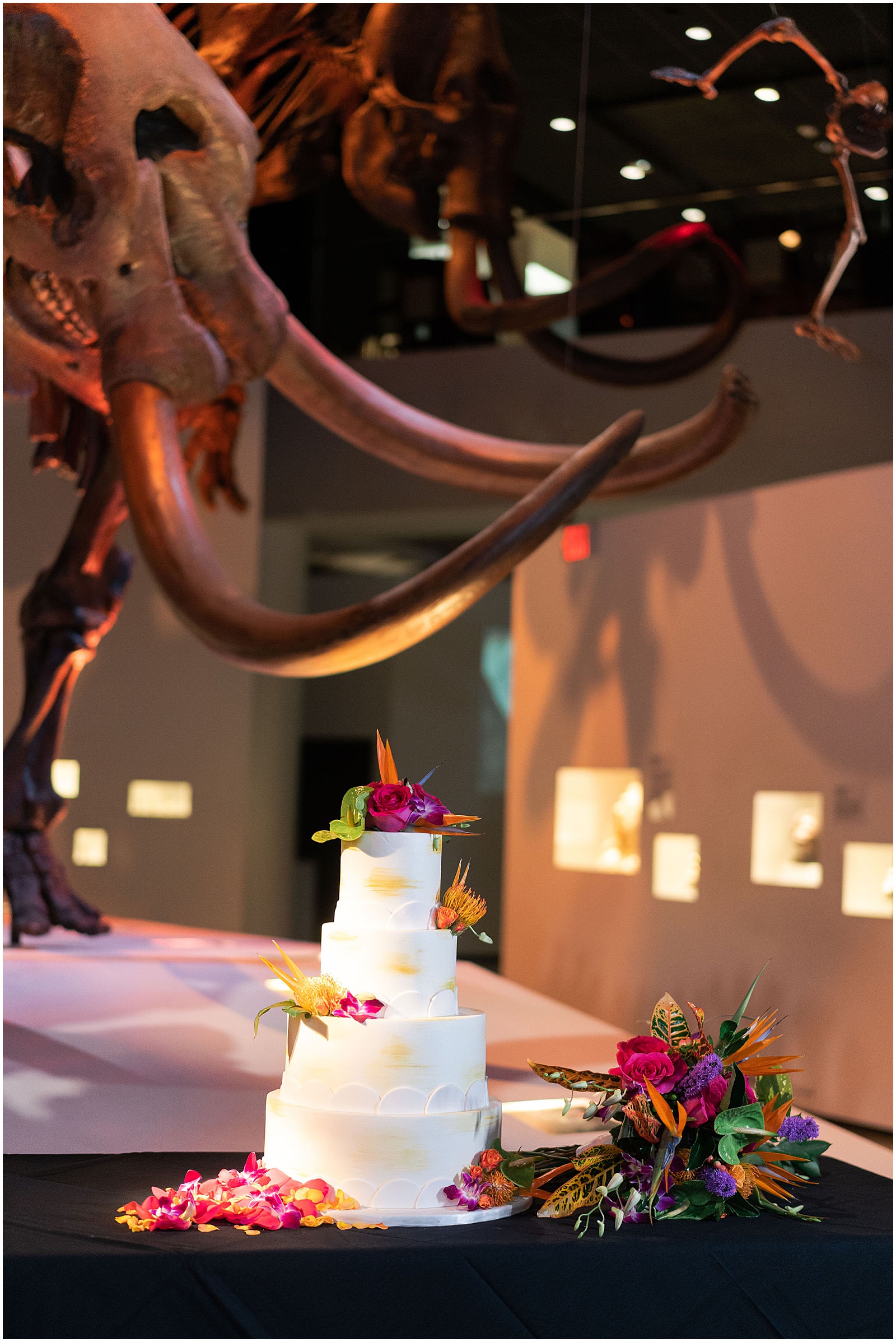 Wedding cake at the Houston Museum of Natural Science - Geologist Wedding Details | Swish and Click Photography