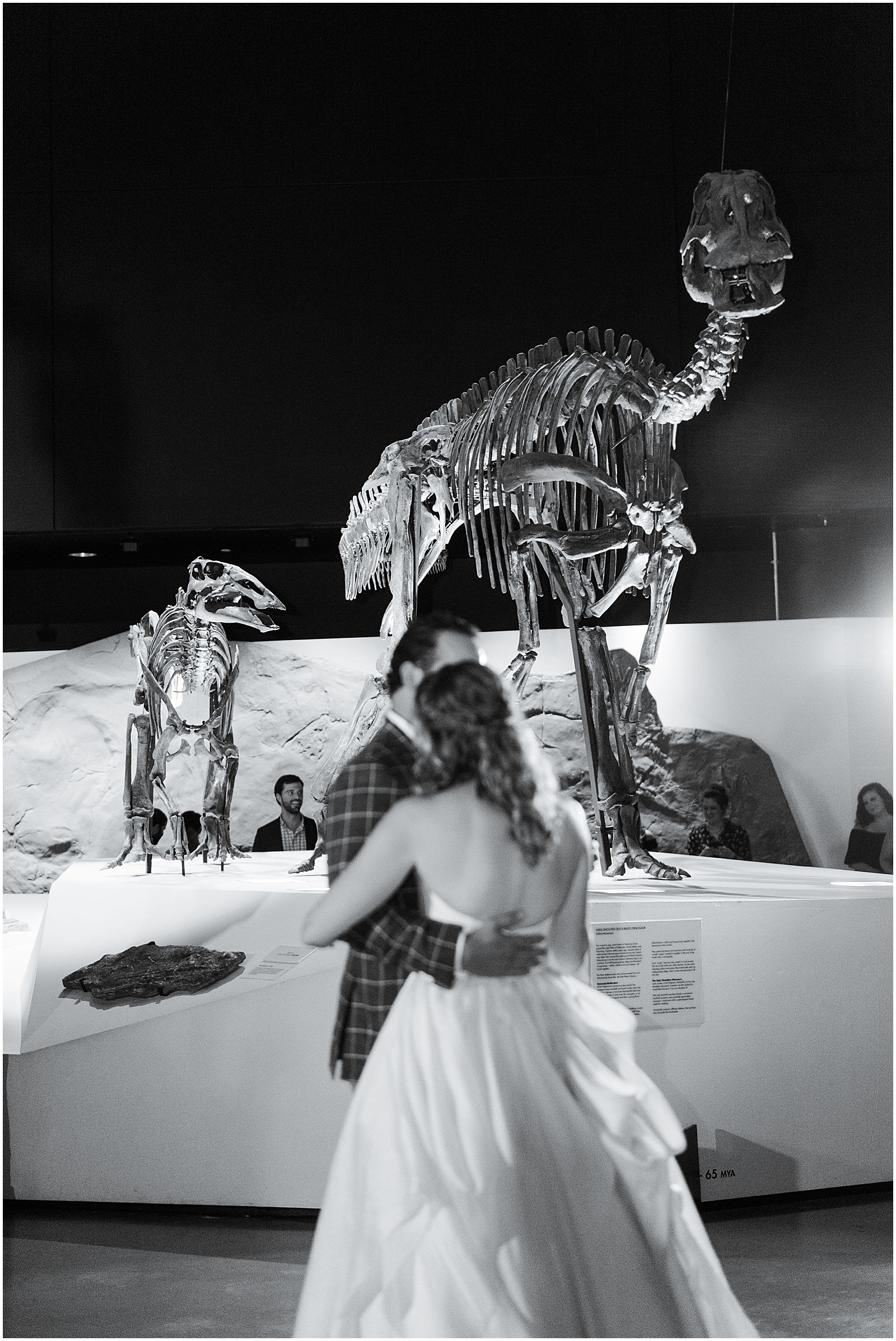 First Dance with Dinosaurs at Houston Museum of Natural Science Wedding Reception | Swish and Click Photography