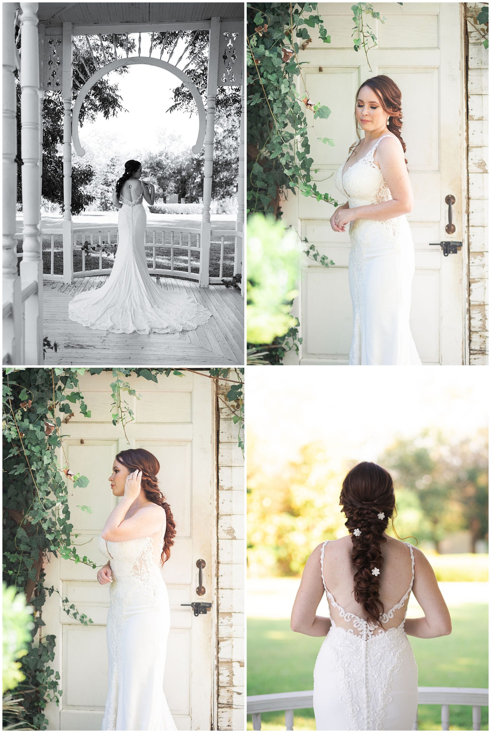 bride shows off her hair and makeup at Barr Mansion in Austin Texas by Swish and Click Photography
