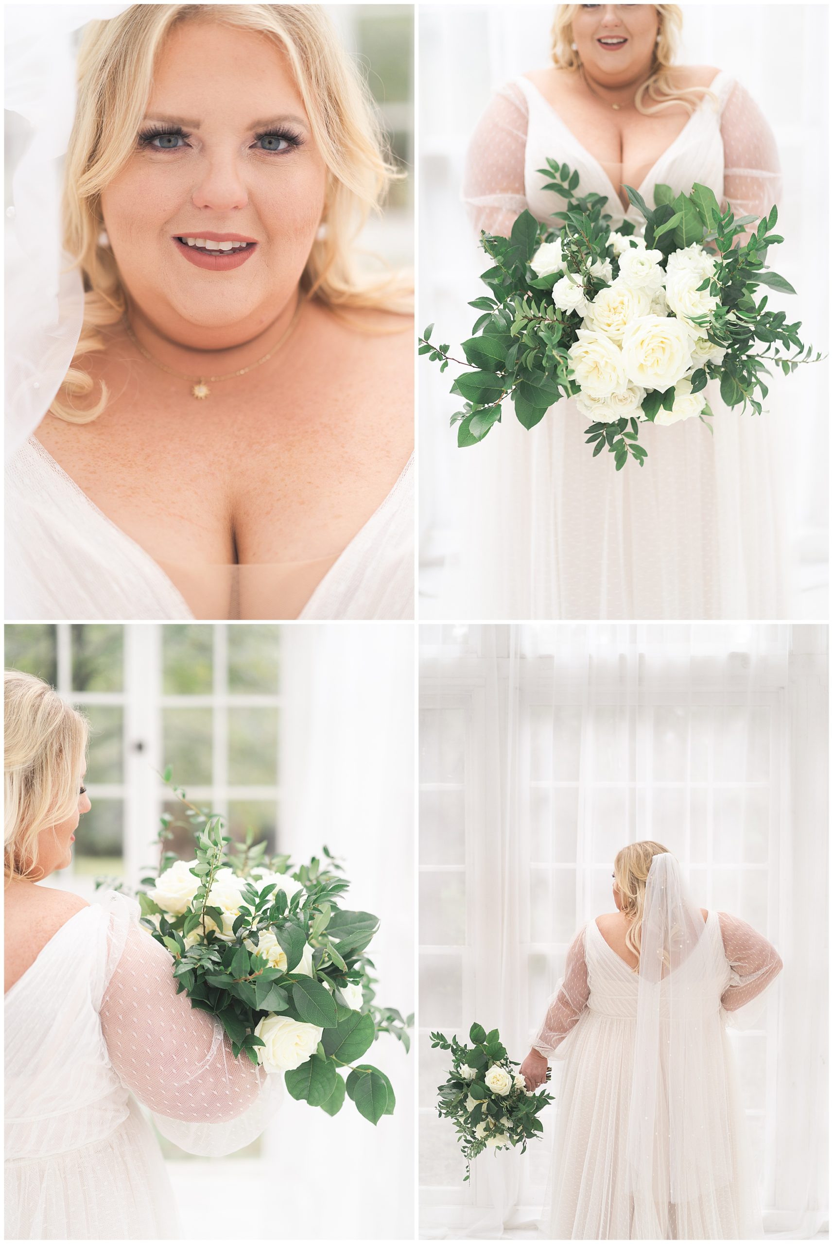 bride shows off her wedding details at the Oak Atelier captured by Swish and Click Photography