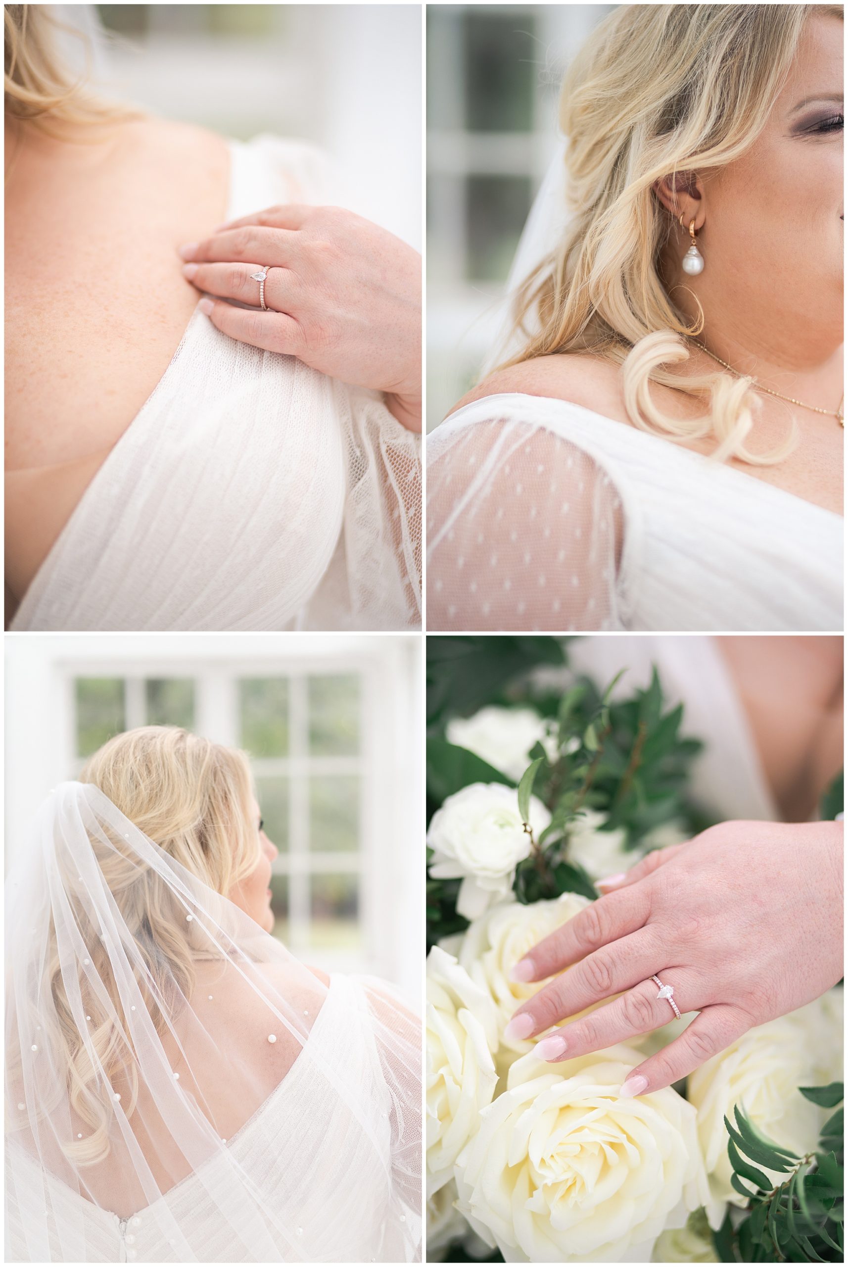 bride shows off her wedding details at the Oak Atelier captured by Swish and Click Photography