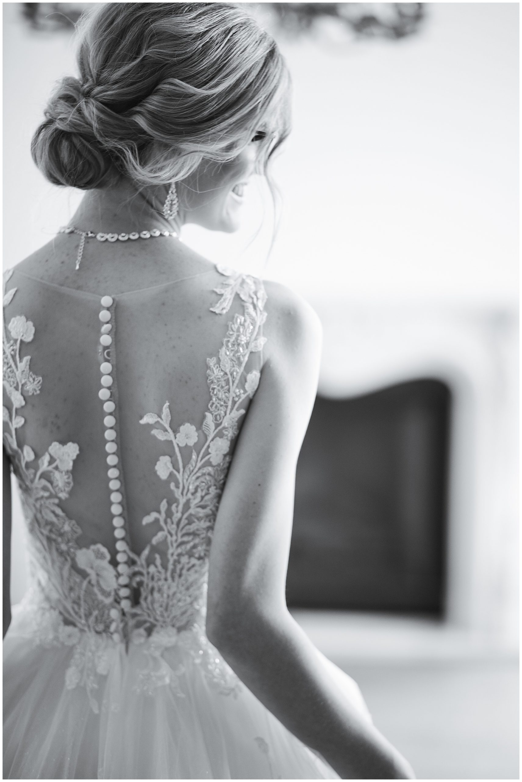 bride walks in her wedding gown at the Creative Chateau 