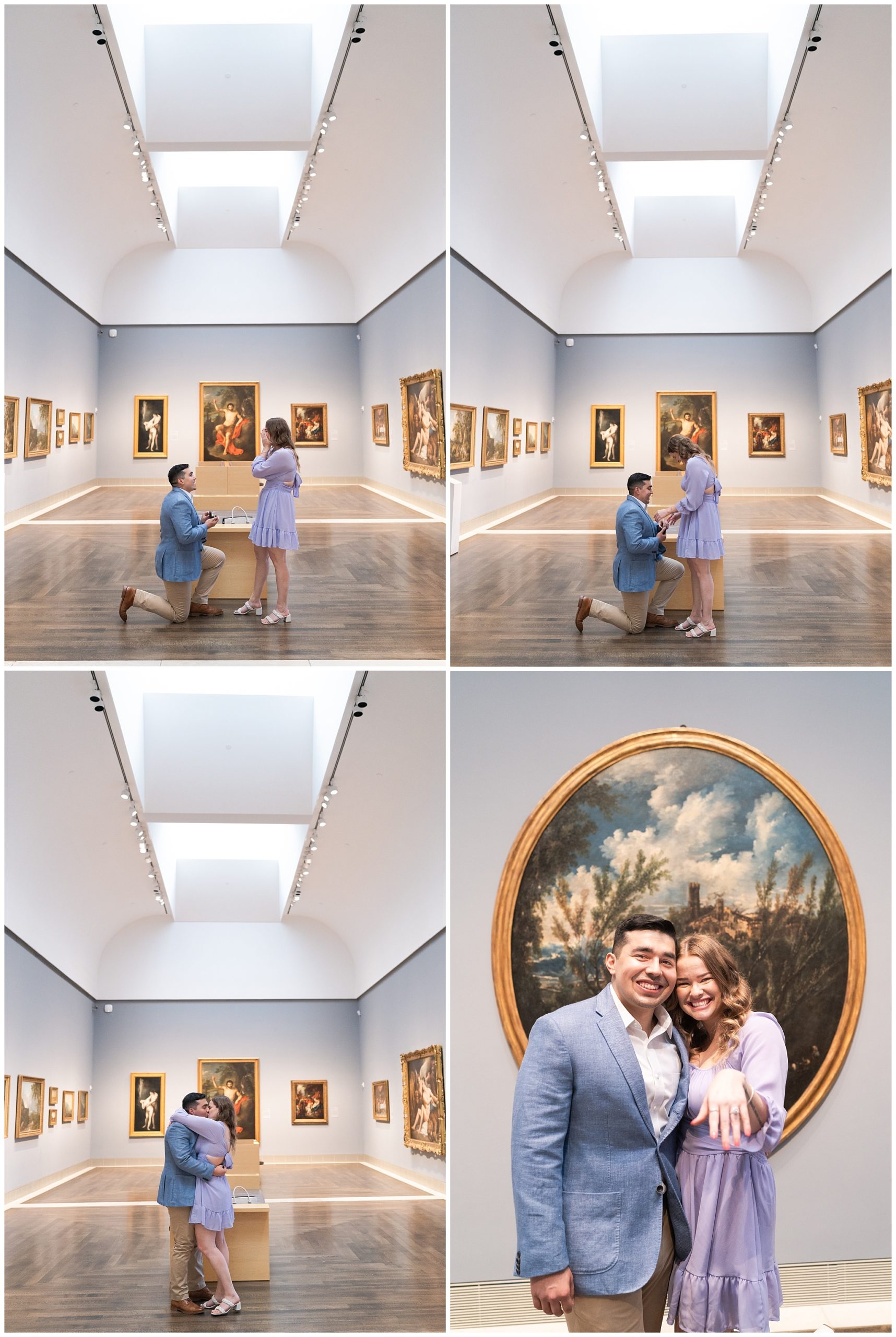 proposal at houston fine art museum by Houston's best wedding photographers Swish and Click Photography