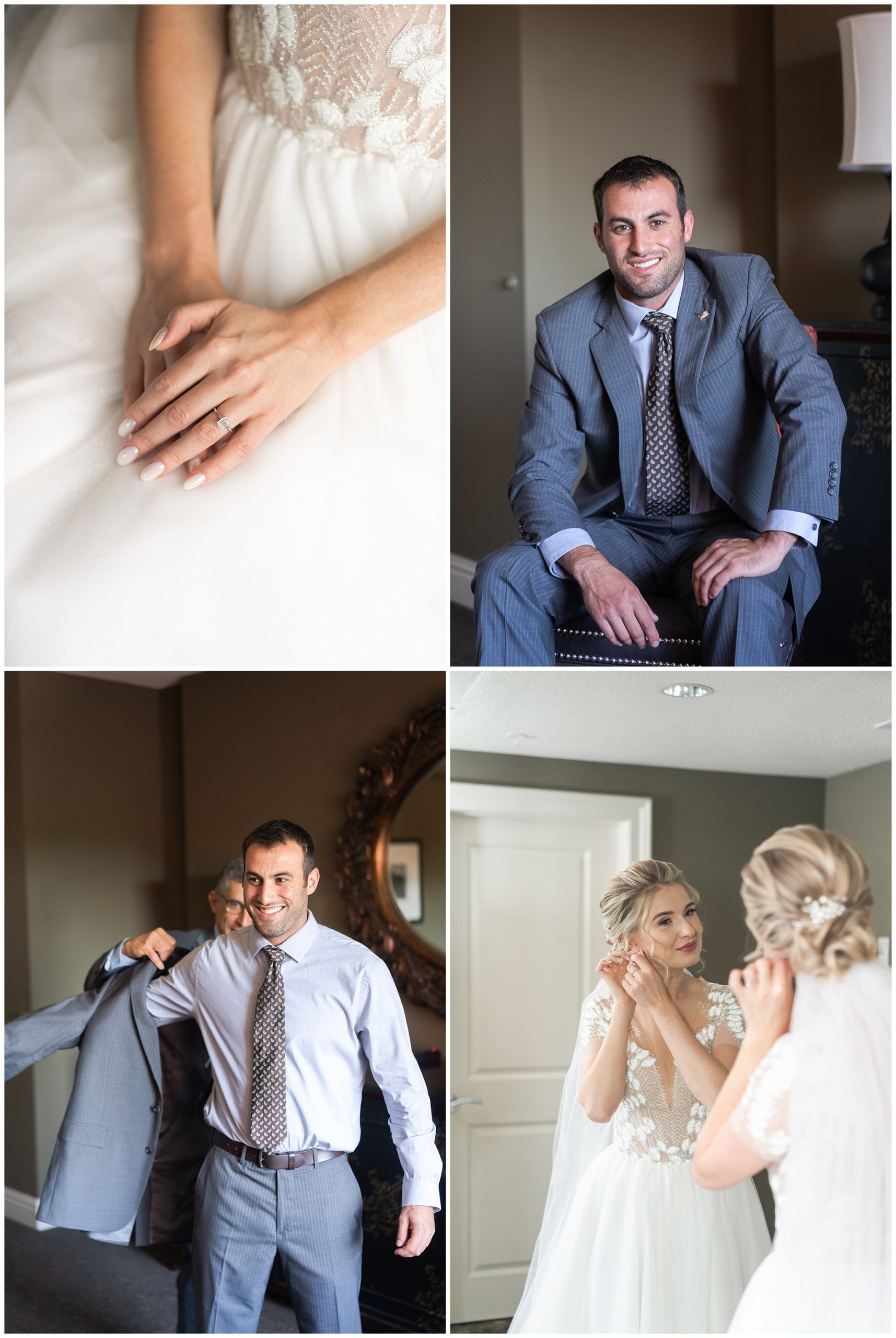 bride and groom getting ready at hotel zaza by Houston's best wedding photographers Swish and Click Photography