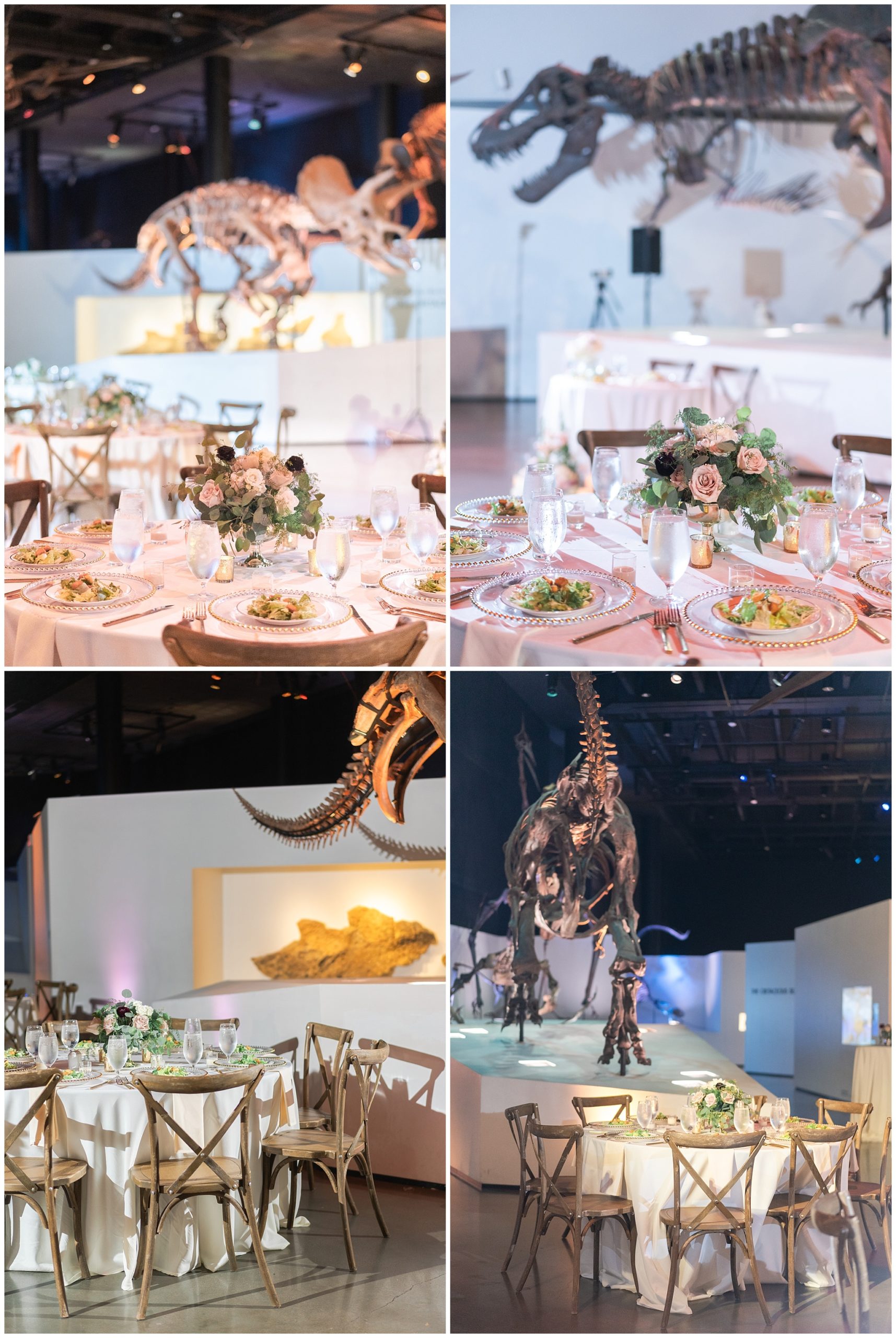 wedding centerpieces at houston museum of natural science by Houston's best wedding photographers Swish and Click Photography