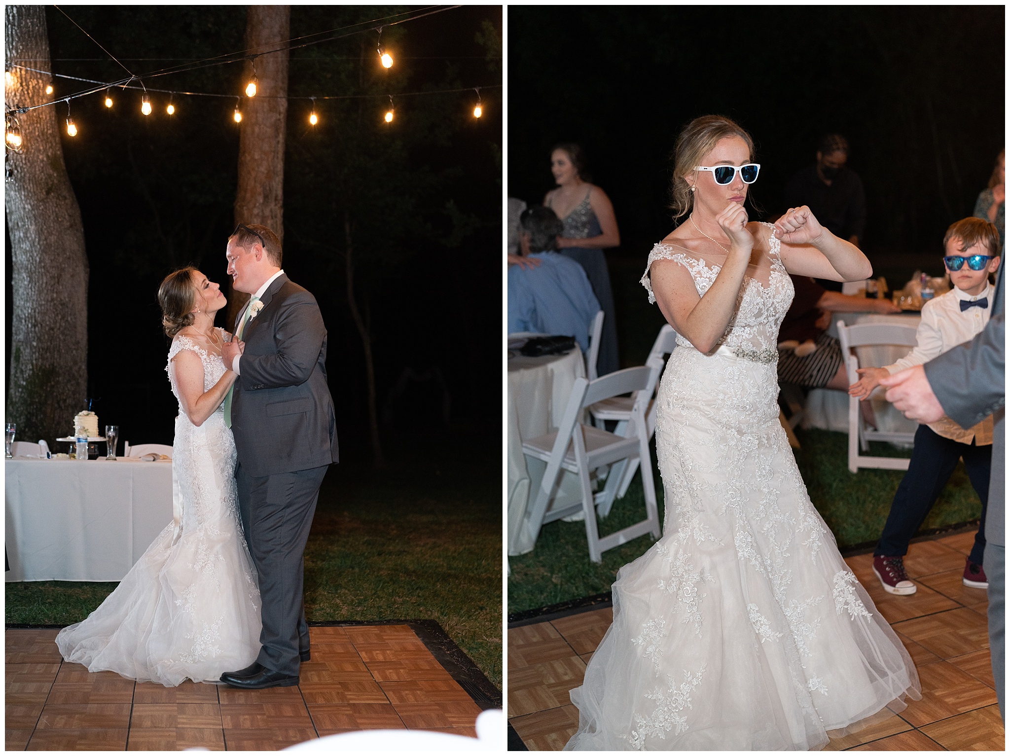 bride and groom dancing by Houston wedding photographer Swish and Click Photography