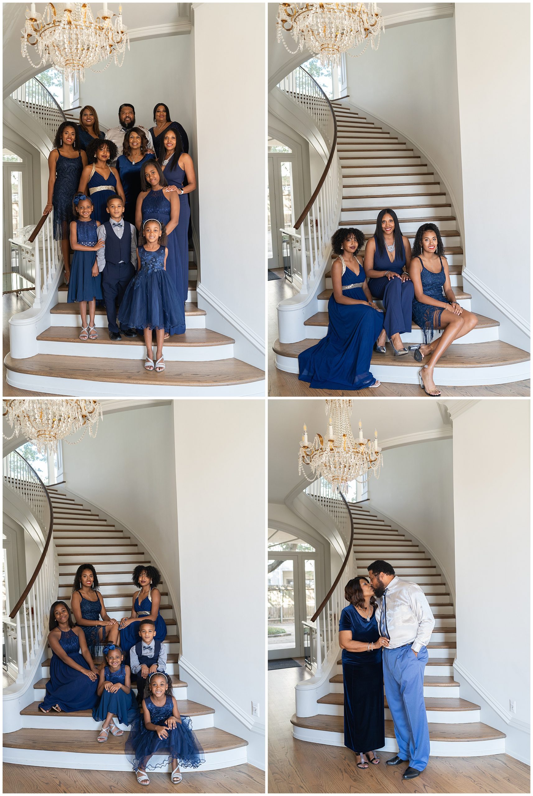 family stand and smile for photos at the Creative Chateau in Houston Texas by photographer Swish and Click Photography