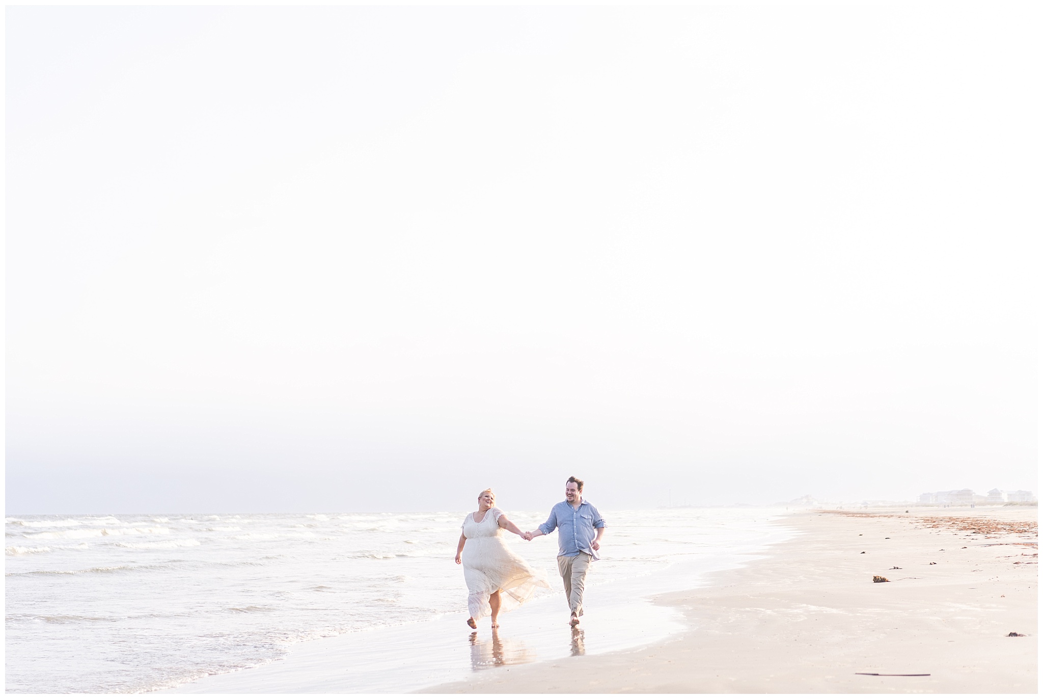 beach engagement session in galveston by Houston's best wedding photographers Swish and Click Photography