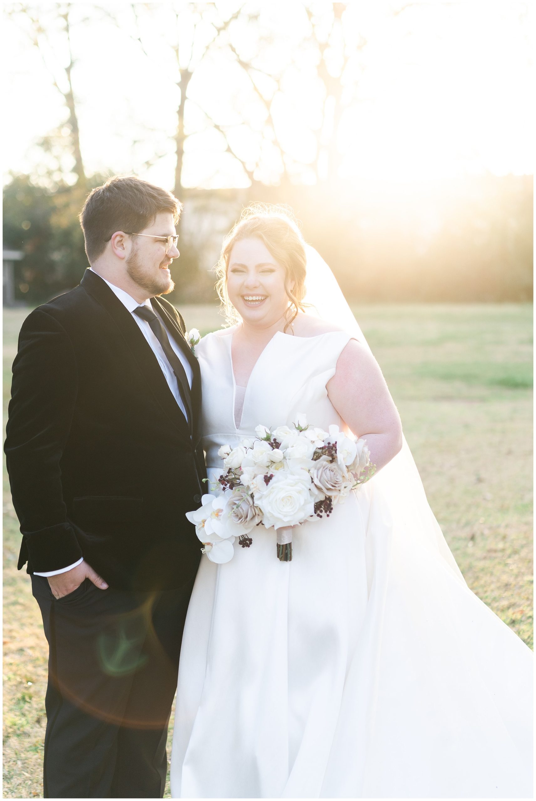 bride and groom at bowery house and garden by Houston's best wedding photographers Swish and Click Photography