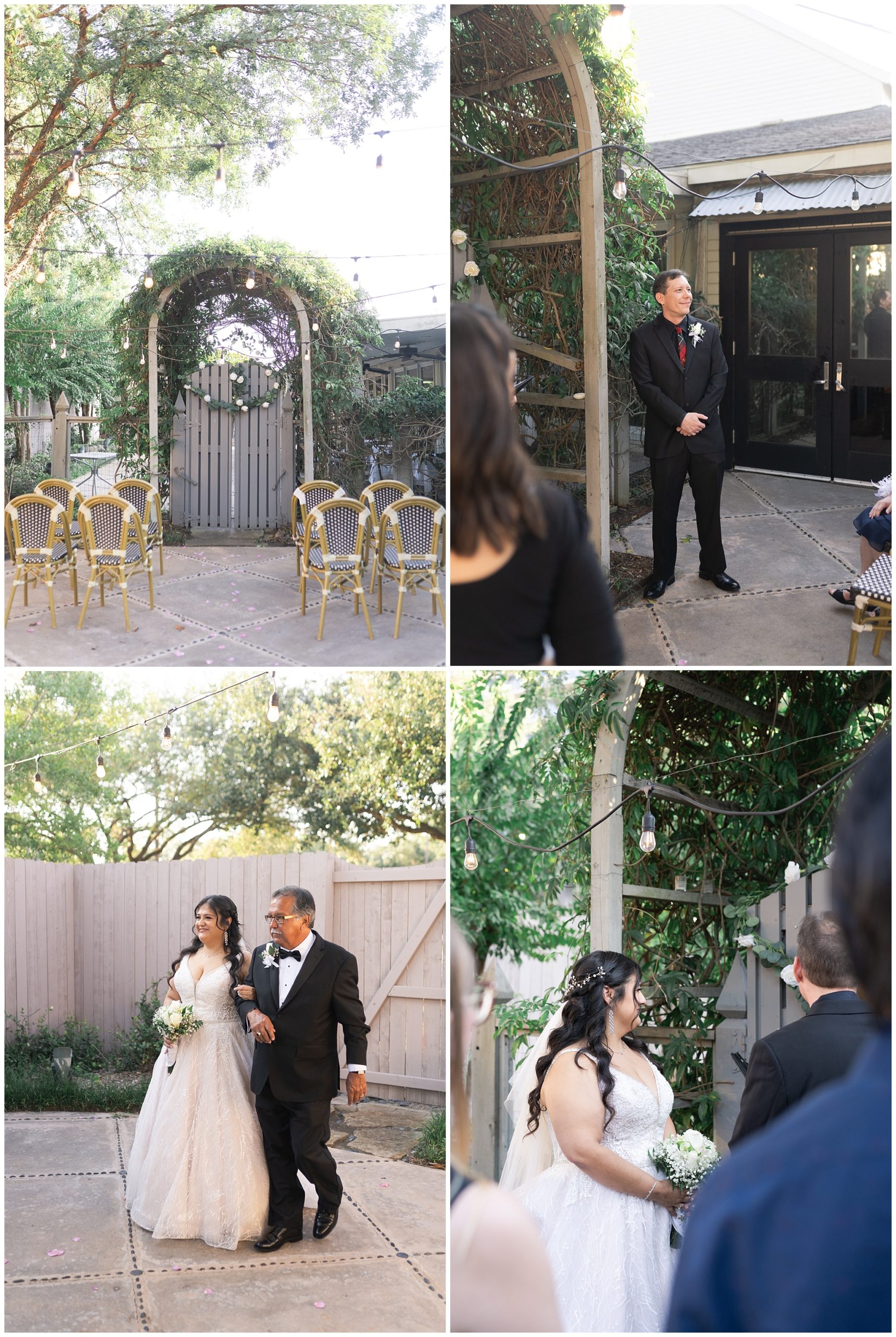 wedding ceremony at ouisie's by Houston wedding photographer Swish and Click Photography