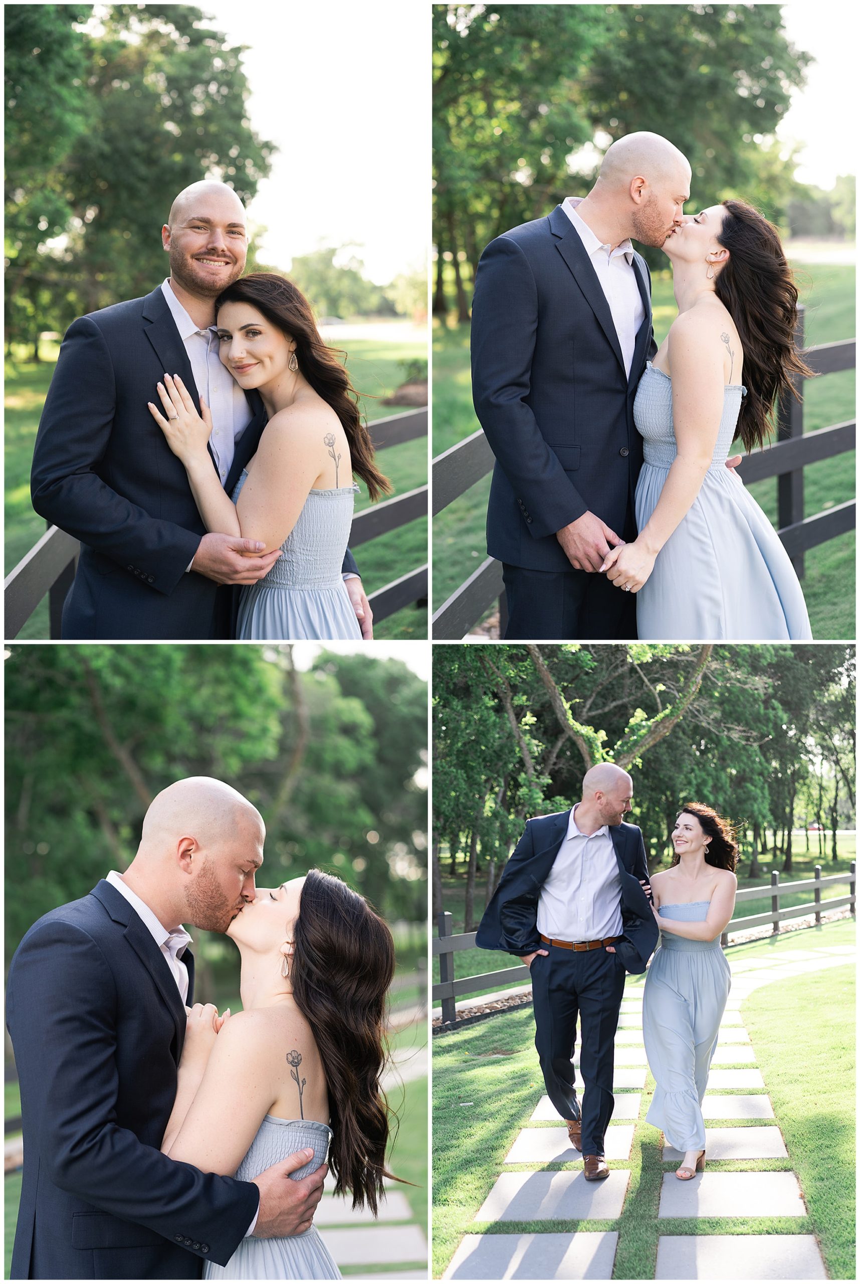couple kiss and cuddle during a Houston marriage proposal by Houston wedding photographer Swish and Click Photography