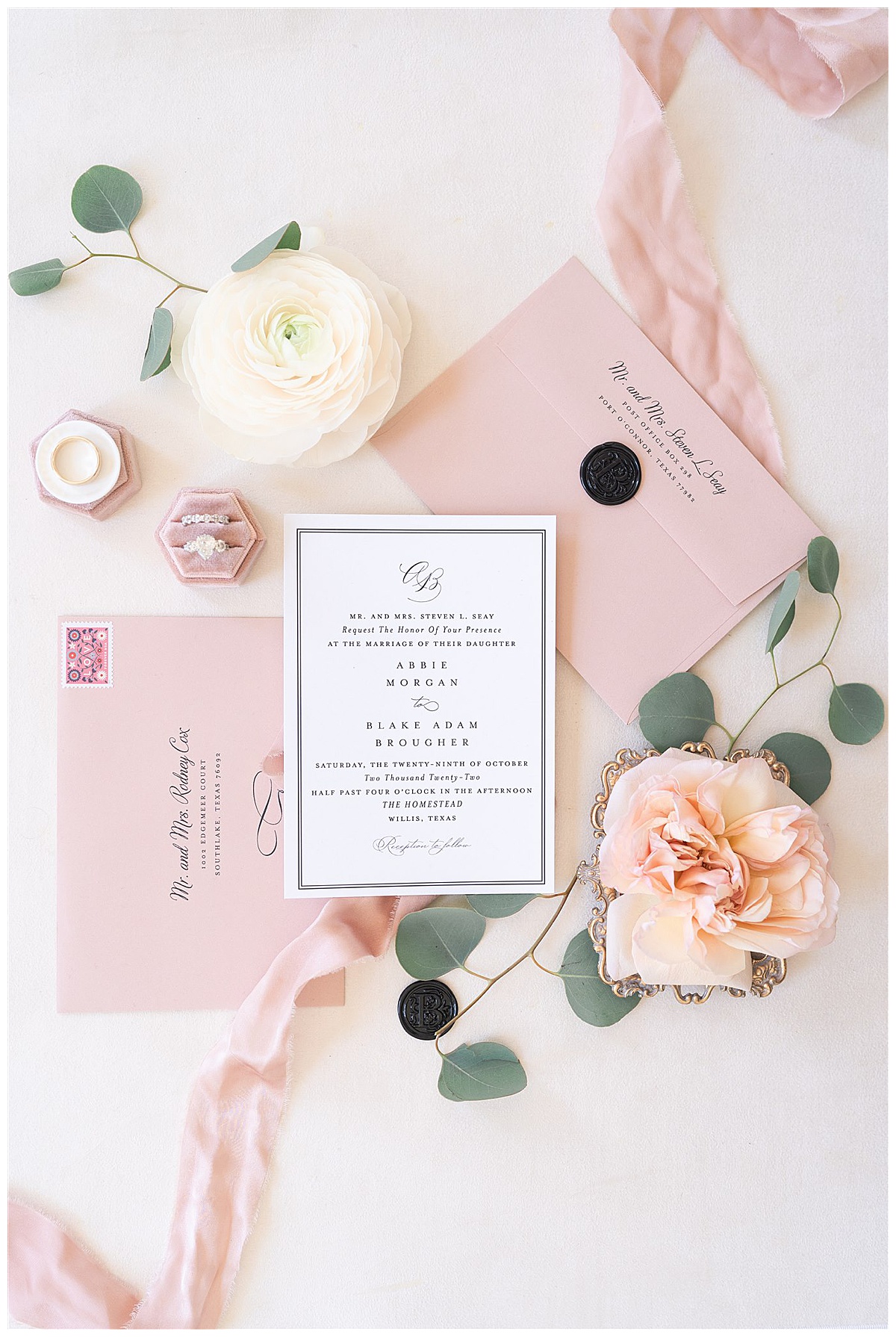 Pink blush Wedding day stationery Swish & Click Photography