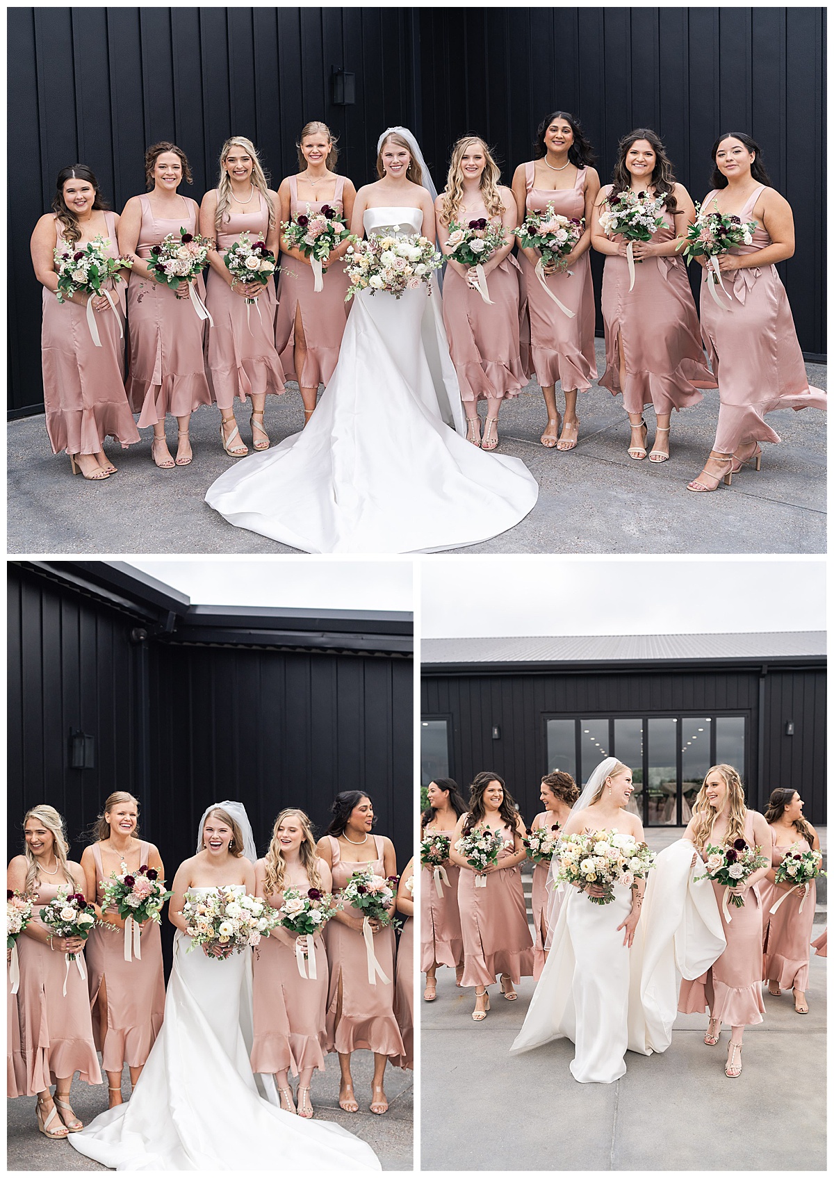 Bridesmaids smile and laugh big with Swish & Click Photography